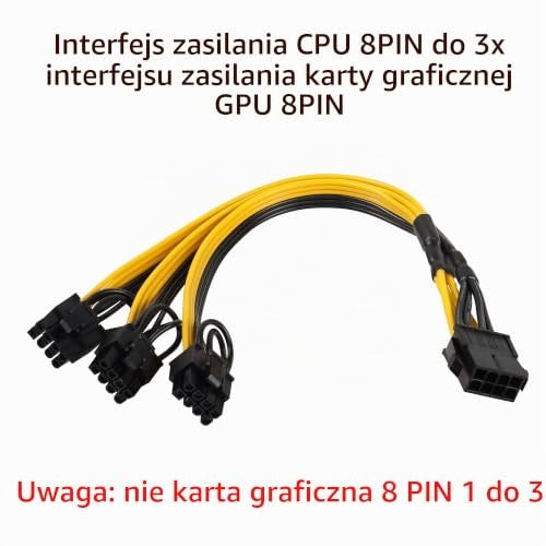 POWER CABLE EPS 8 PIN TO GPU 3X8 (6+2) PCIE SPLITTER 2 PCS. Model SWC5908336300366