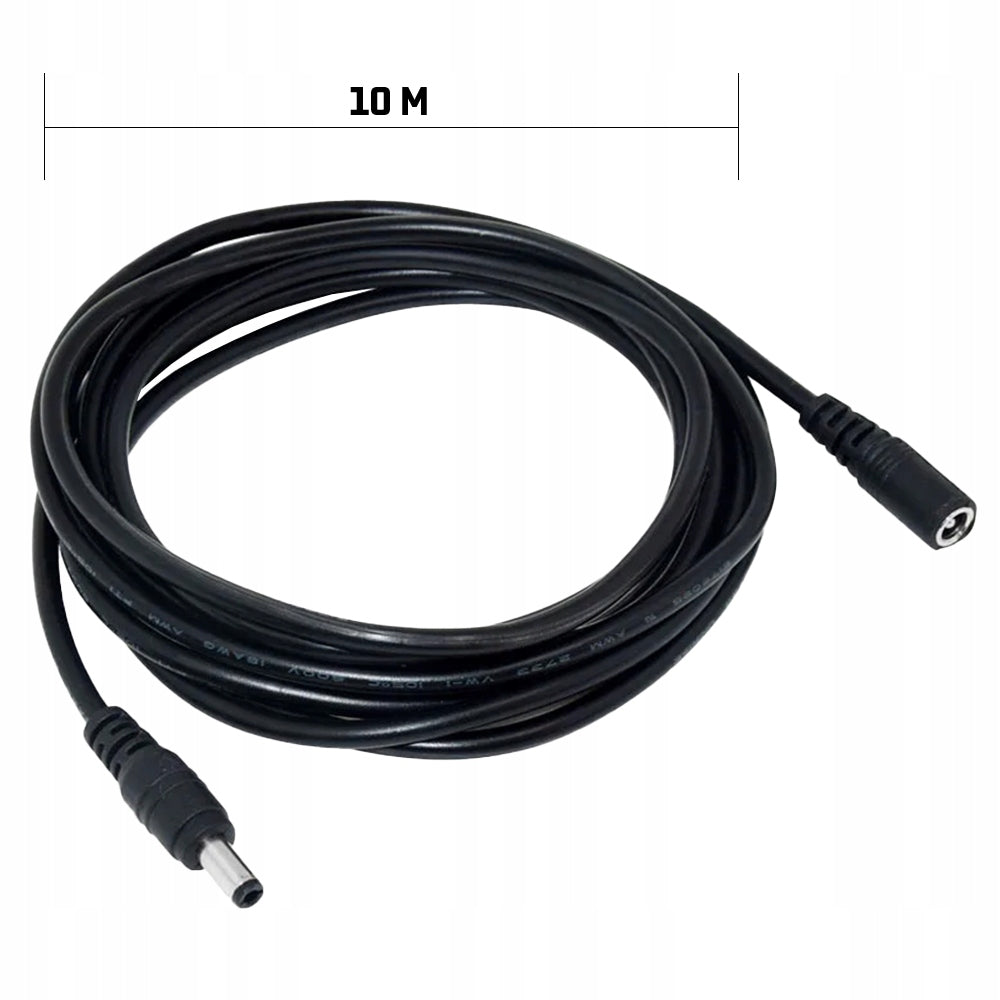 POWER EXTENSION CABLE POWER CABLE FOR CAMERAS AND LAMPS DC CABLE 10M 5,5MM Manufacturer code PRZEDŁUŻENIE ZASILACZA KABLA KAMERKI