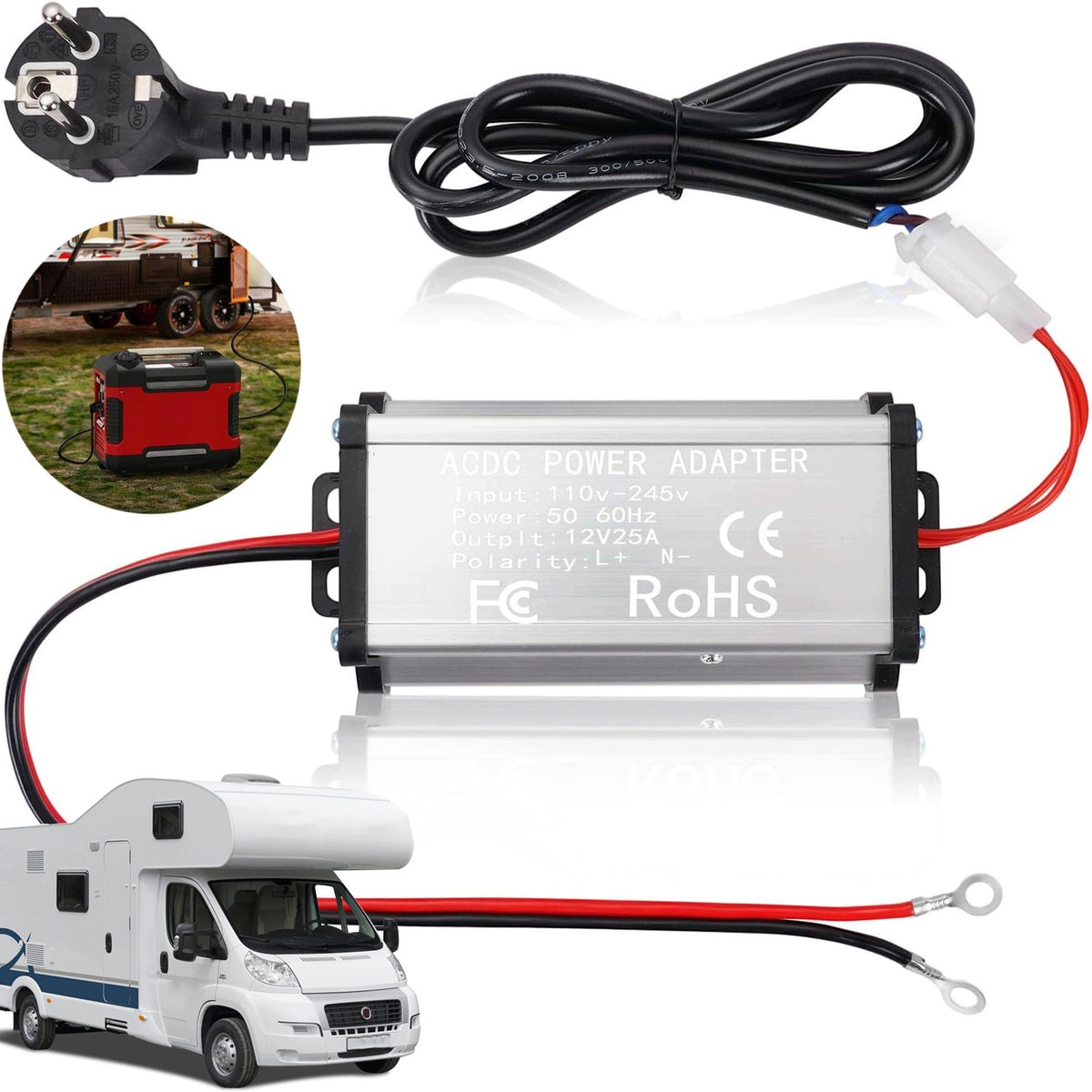 POWER SUPPLY ADAPTER 220V TO 12V 16A WITH SHORT-CIRCUIT PROTECTION