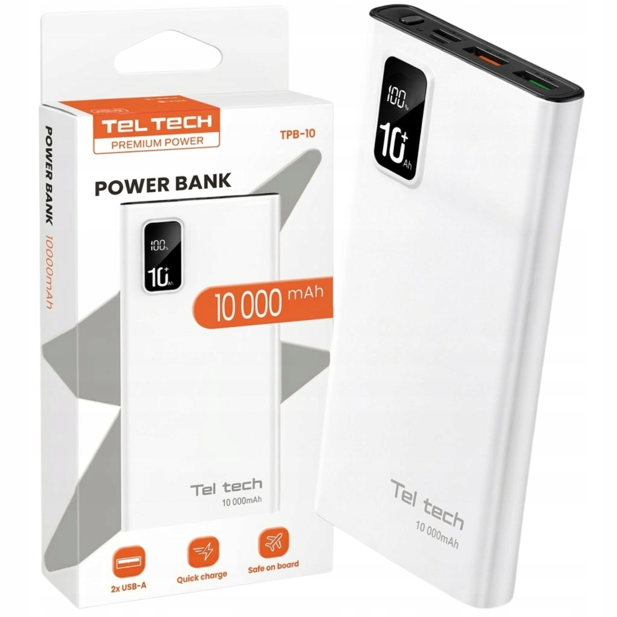 POWERBANK 10000 mAh 2x USB + USB C POWERFUL 22,5W FAST TRAVEL CHARGING