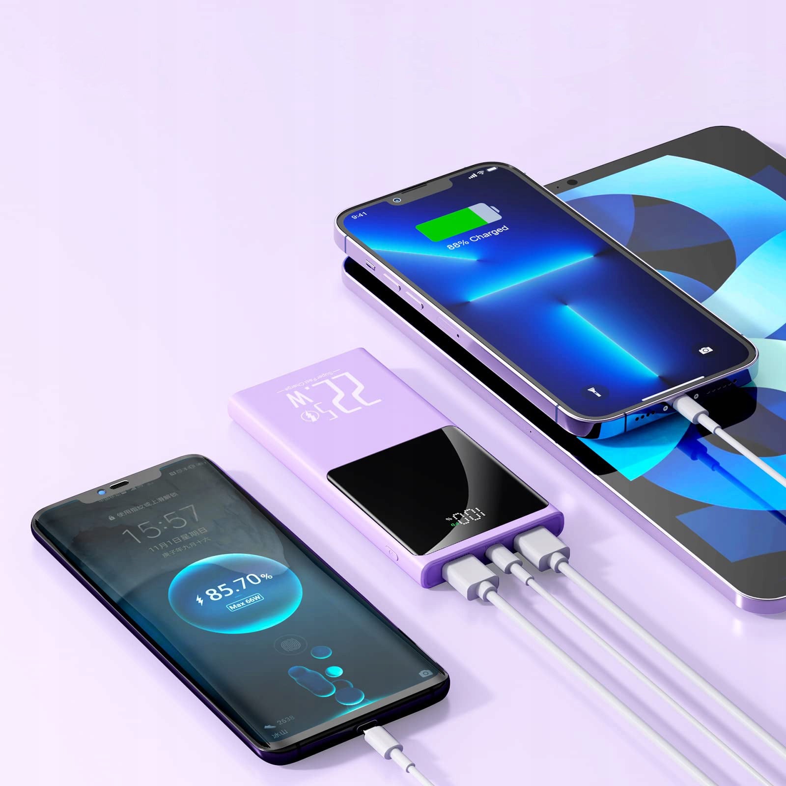 POWERBANK 10000MAH POWERFUL FAST CHARGER 22.5W 2X USB-A/USB-C LCD DISPLAY EAN (GTIN) 755801789721