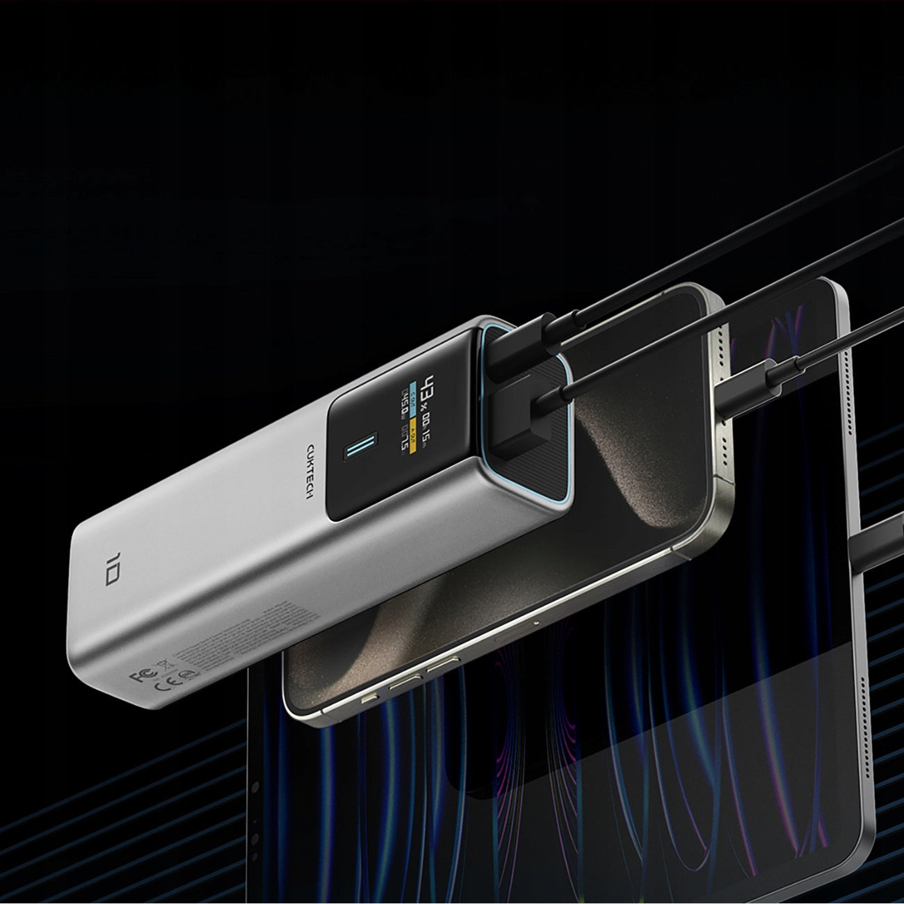 POWERBANK 10000mAh 150W USB-C USB-A FAST CHARGING LIGHTWEIGHT POWERFUL CUKTECH Manufacturer code CKPB100PGLBK
