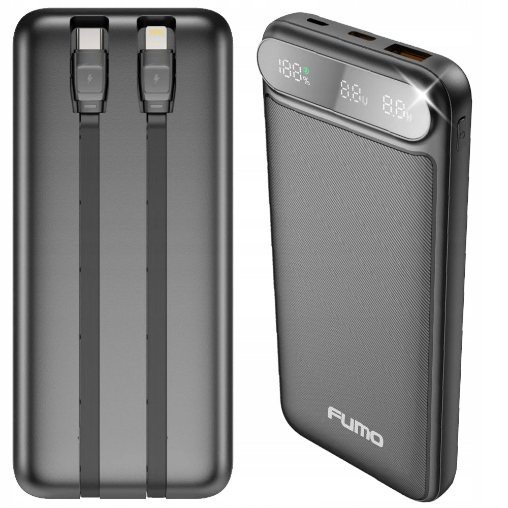 POWERBANK 10000mAh 22.5W QC PD USB USB-C FAST POWER TRAVEL BANK + Cables