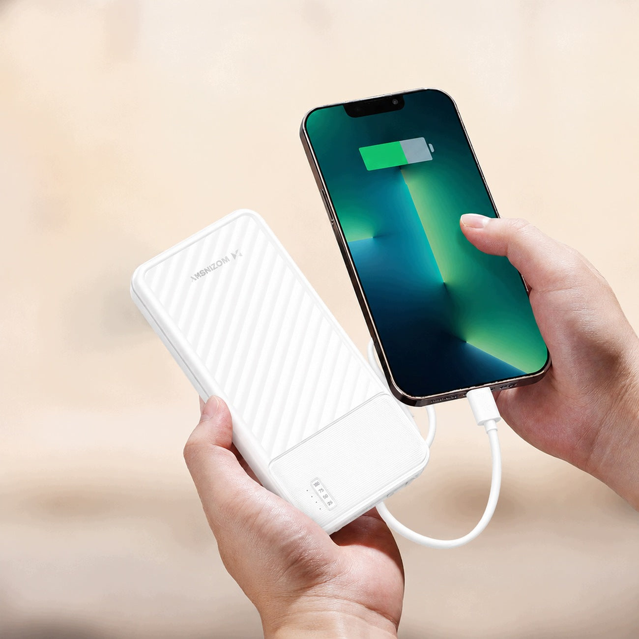 POWERBANK 10000mAh POWER BANK BUILT-IN CABLES FLASHLIGHT PHONE HOLDER Battery capacity 10000 mAh