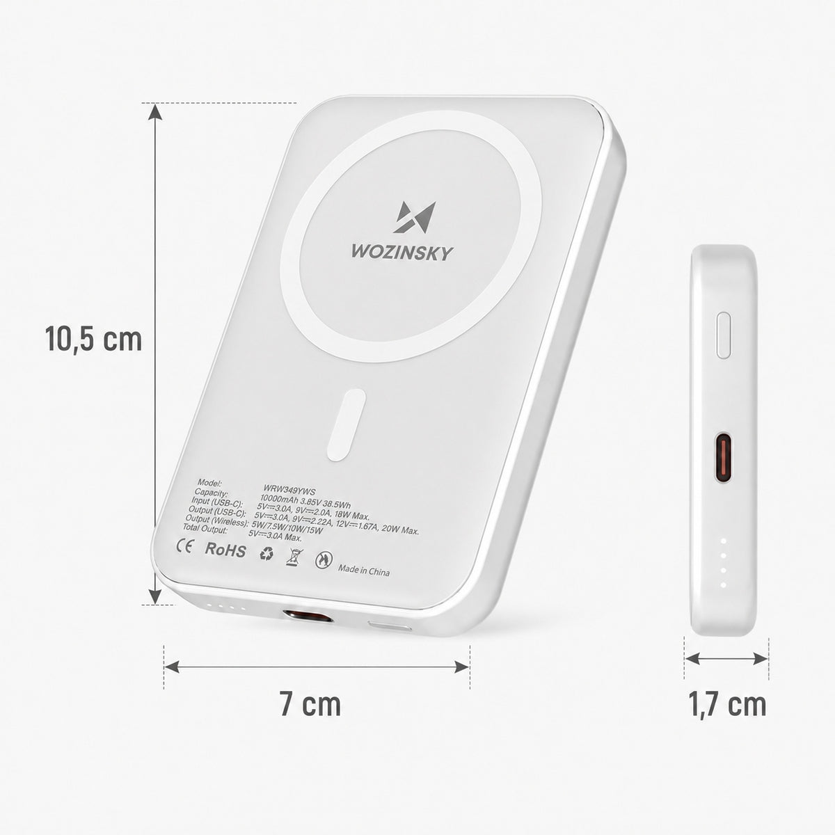 POWERBANK 10000mAh WOZINSKY MAGNETIC INDUCTION QI MAGSAFE POWER BANK Packaging status original