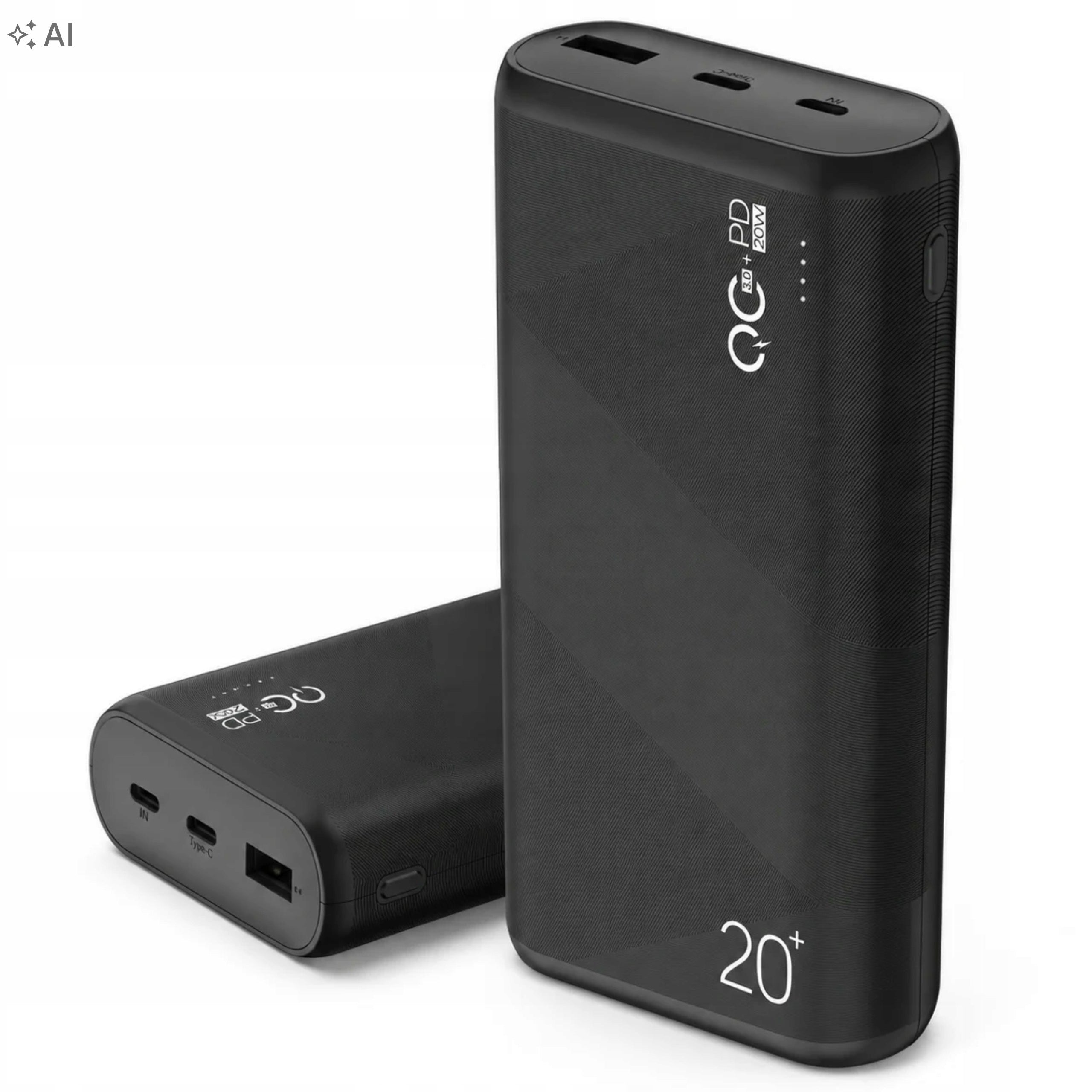 POWERBANK 20000mAh USB-C PD 20W QC 3.0 USB-A Fast Charging Safe