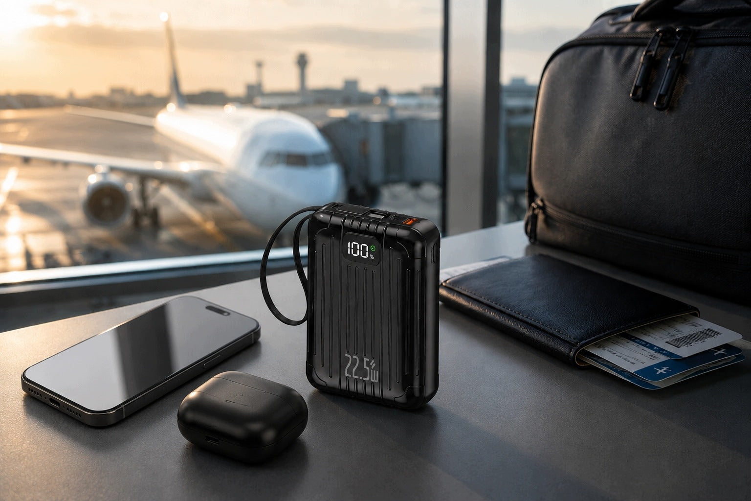 POWERBANK 20000mAh VOPTIX CK-064 22.5W LCD 2KABLE USBC LIGHTNING PD AIRPLANE Packaging status original