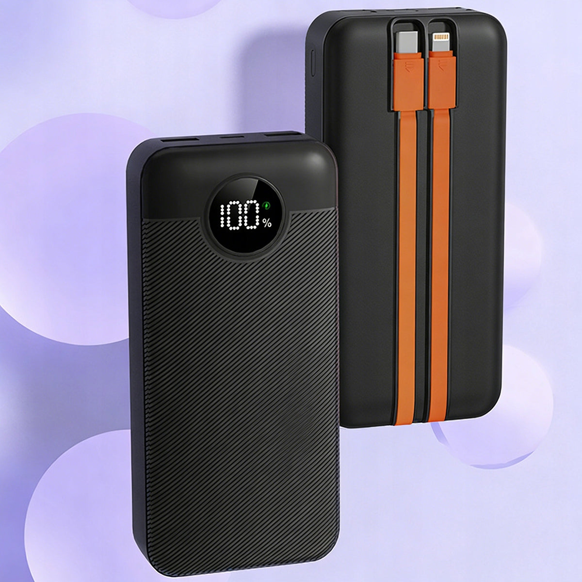 POWERBANK 26800mAh FAST 22.5W PD QC Display USBC Cables USBA Lightnin Battery capacity 26800 mAh