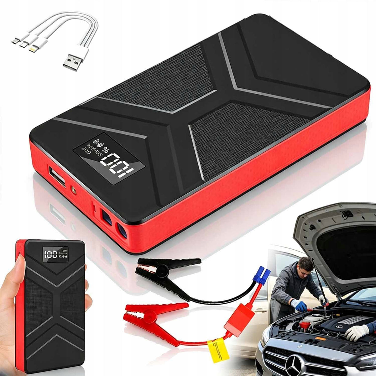 POWERBANK 30000MAH CAR STARTER BATTERY WITH LED FLASHLIGHT