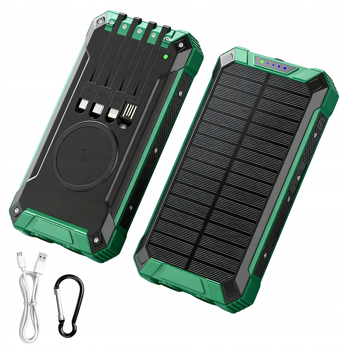 POWERBANK 30000MAH SOLAR INDUCTION USB-C Qi, 4x USB Battery capacity 30000 mAh
