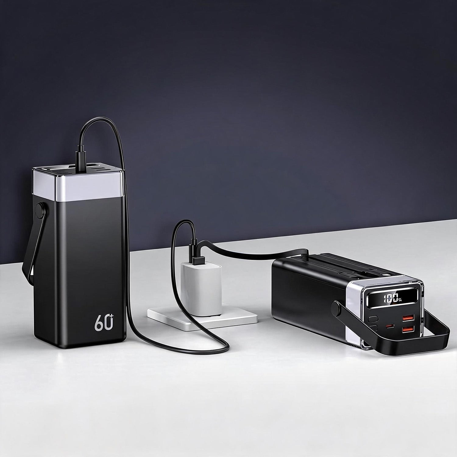 POWERBANK 60000MAH 22,5W WITH FAST CHARGING USB-C USB-A PD QC WITH CABLE Brand no brand