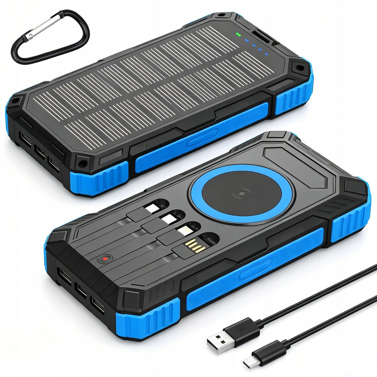 POWERBANK CHARGER SOLAR INDUCTION PANEL 26800mAh 6xUSB FLASHLIGHT 2x LED