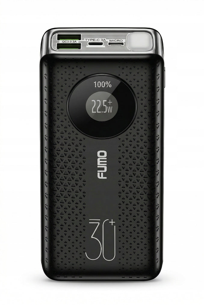 POWERBANK FUMO FAST CHARGING 30000mAh 22.5W USB-C USB-A PD + QC 3.0 Packaging status original