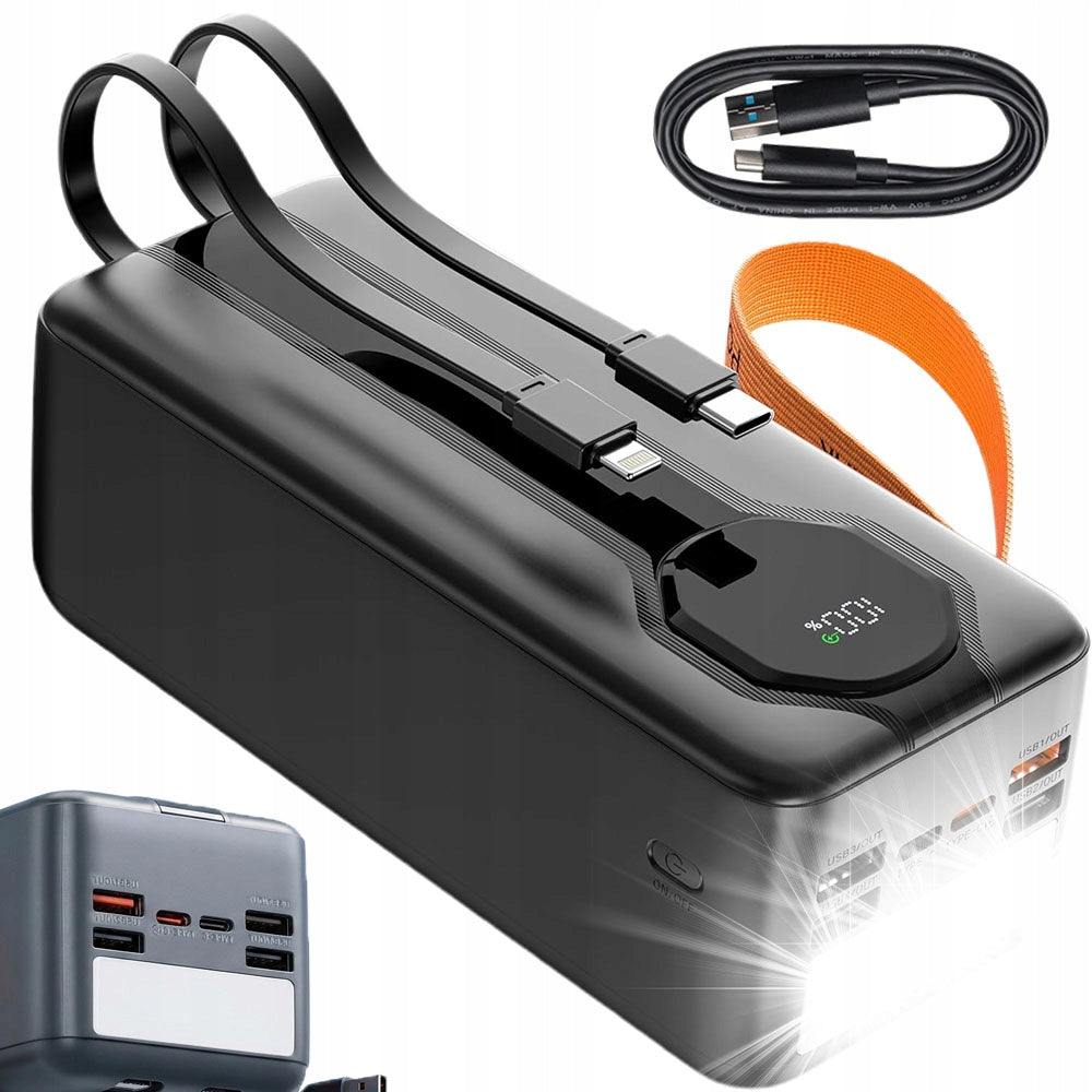 POWERBANK POWER BANK 4XUSB USB-C POWERFUL TURBO CHARGING WITH FLASHLIGHT 50000MAH
