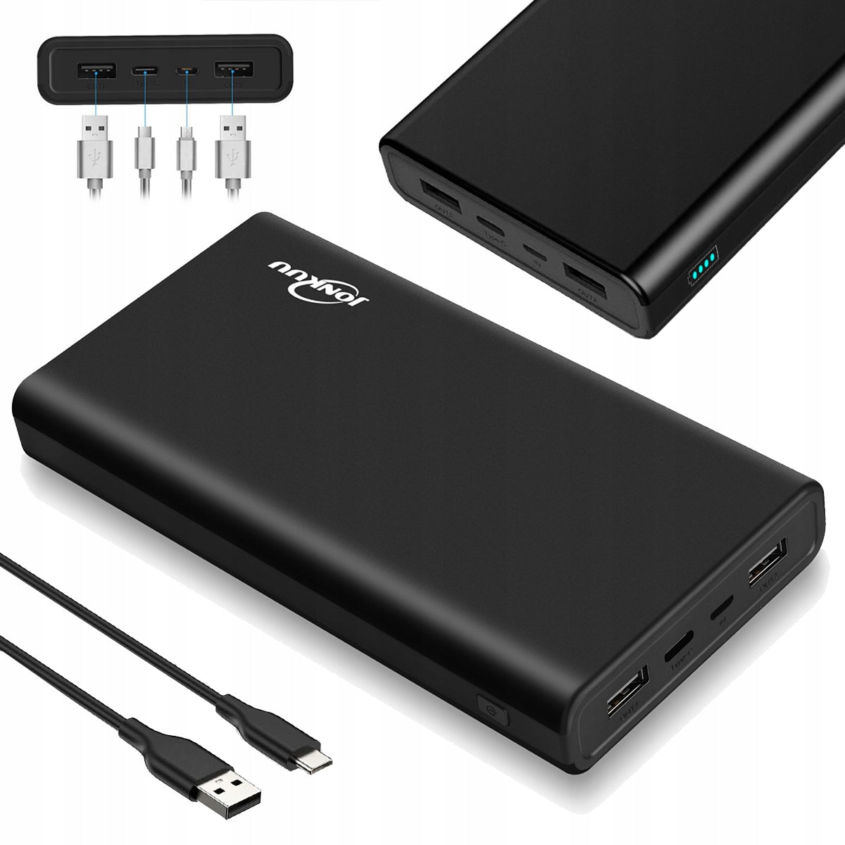 POWERBANK POWERFUL 26800MAH POWER BANK FAST CHARGE 2XUSB+USB-C+Micro