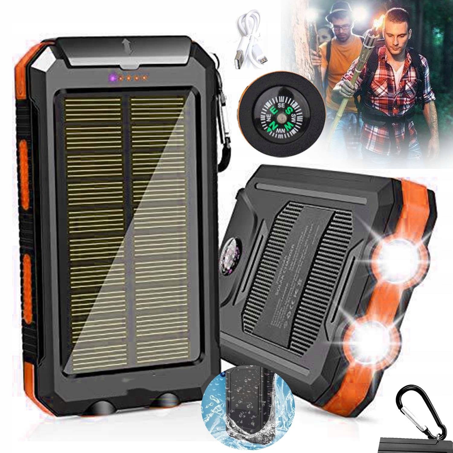 POWERBANK SOLAR CHARGER SOLAR 3000MAH FLASHLIGHT POWER BANK ROOMY