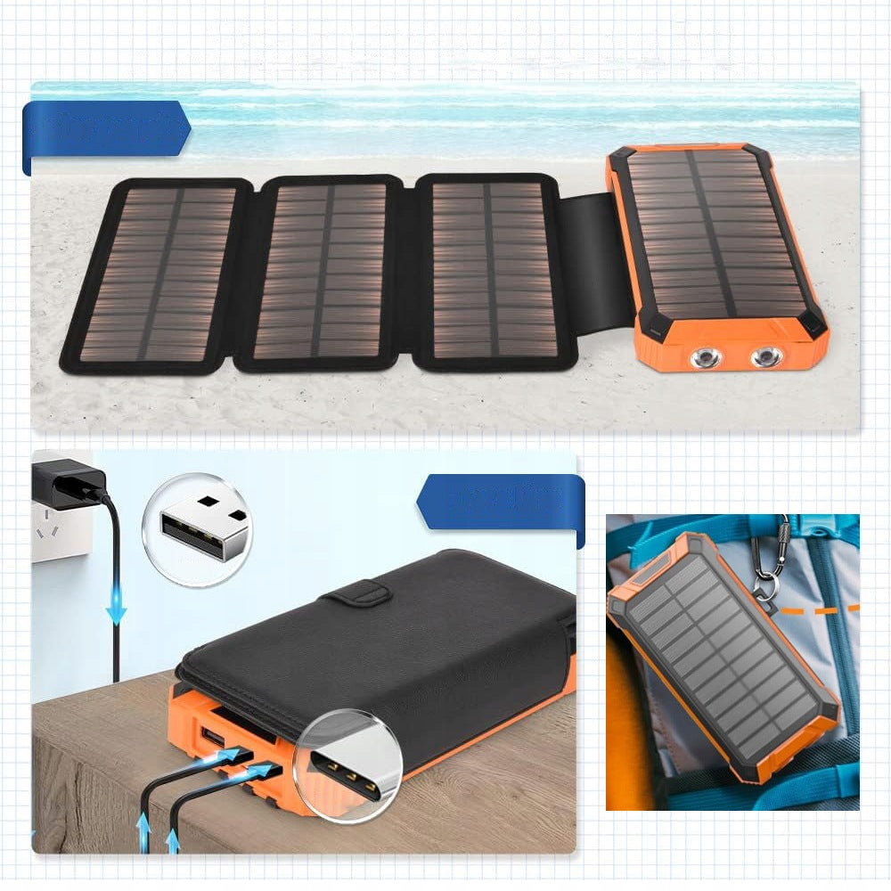 POWERBANK SOLAR SECURITY 4 CABLES BUILT-IN WIRELESS CHARGING Brand 4smarts