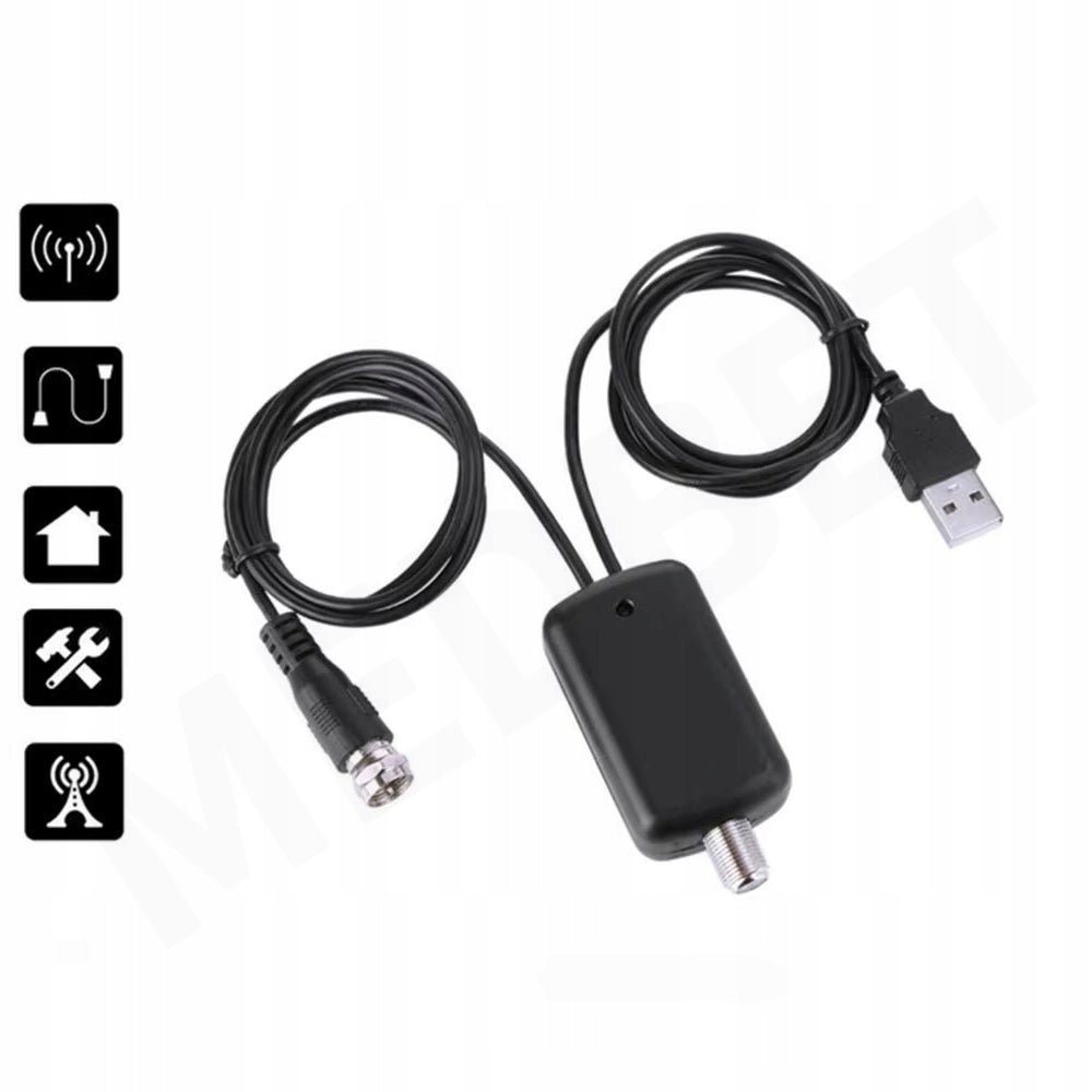 POWERFUL 25dB ANTENNA AMPLIFIER FOR TV RADIO PLUG TYPE F USB POWER SUPPLY EAN (GTIN) 616576145665