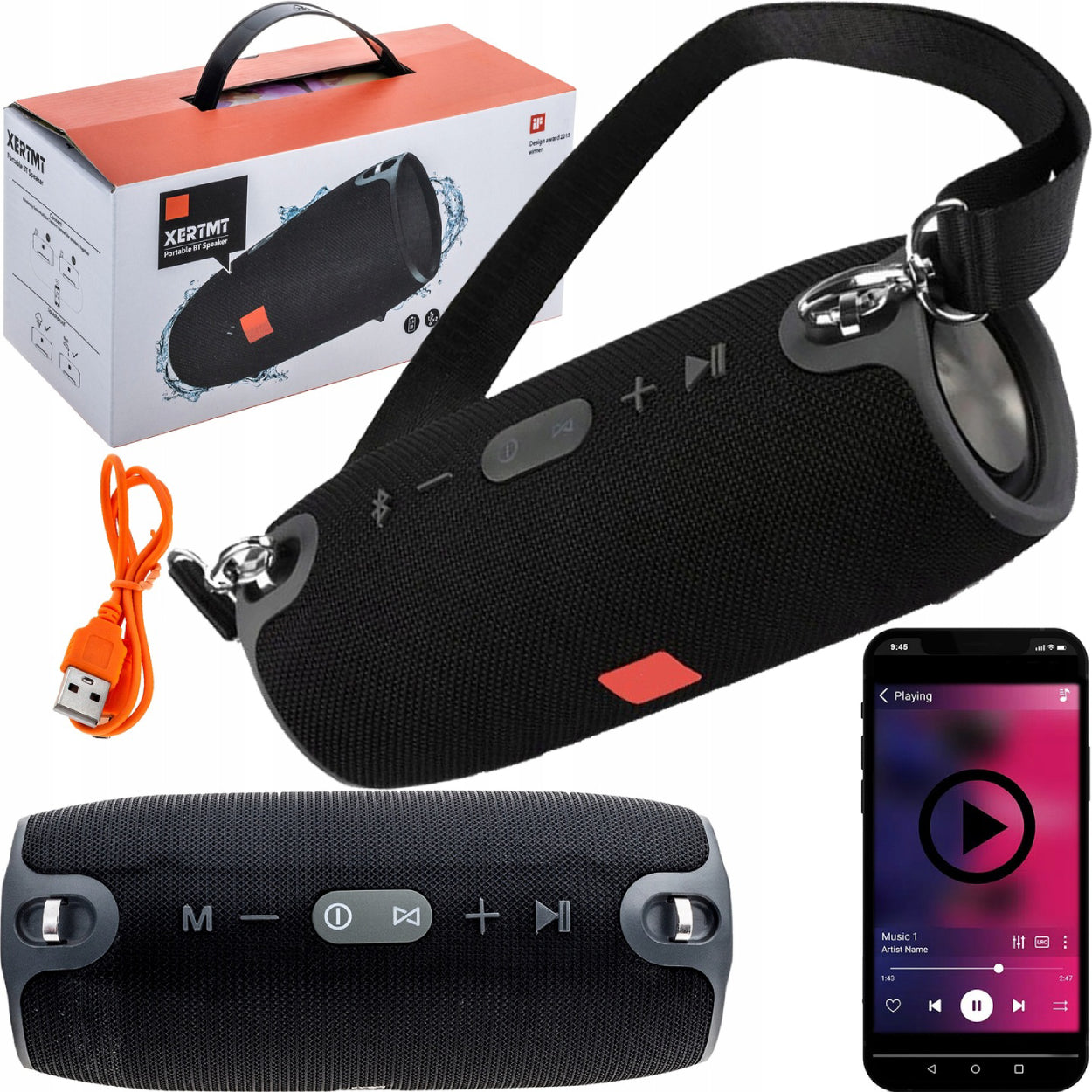POWERFUL 40W BLUETOOTH WIRELESS BOOMBOX SPEAKER PORTABLE WITH FM RADIO