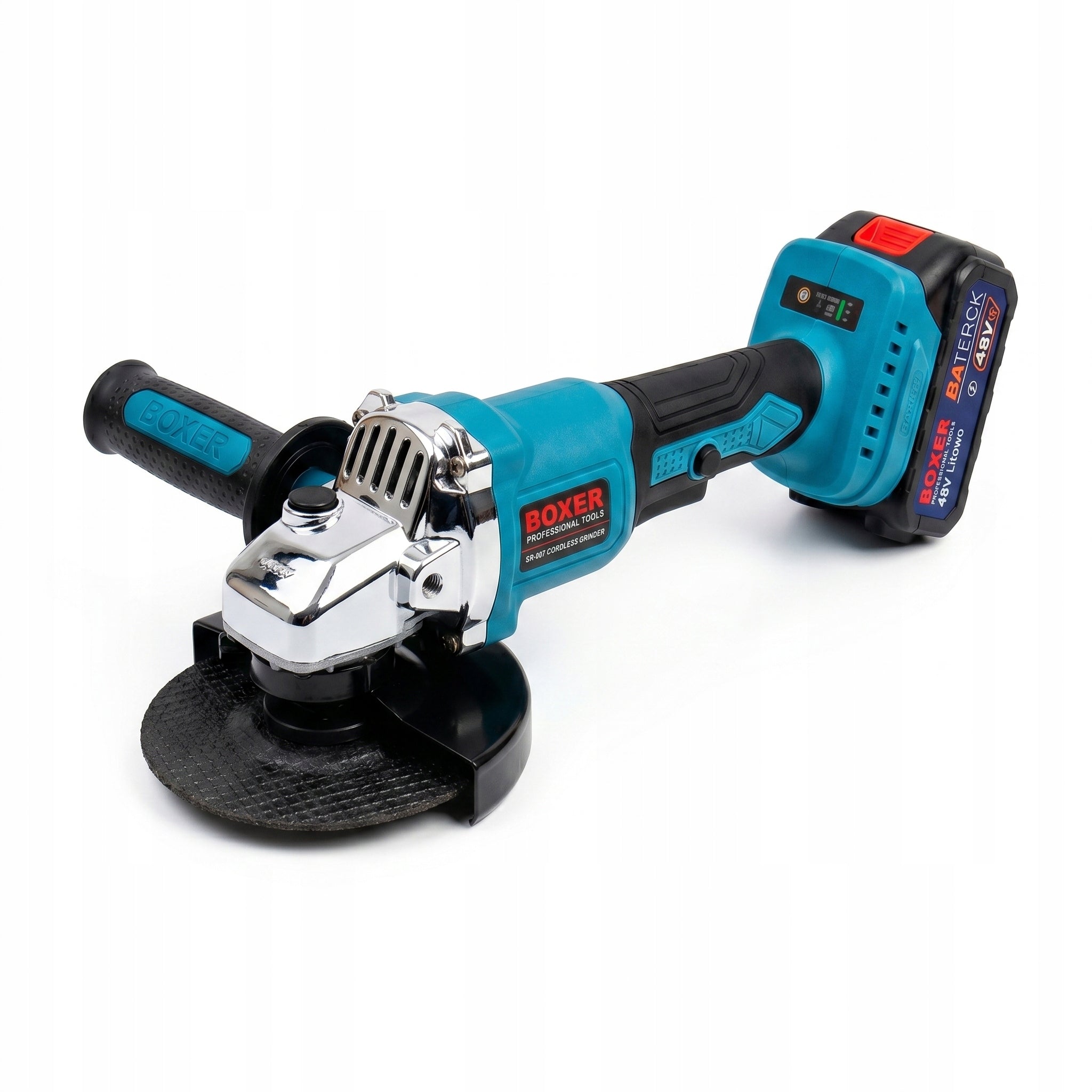 POWERFUL ANGLE GRINDER Cordless BOXER 5Ah 125mm Case + 2 x AKU 48V Packaging status original