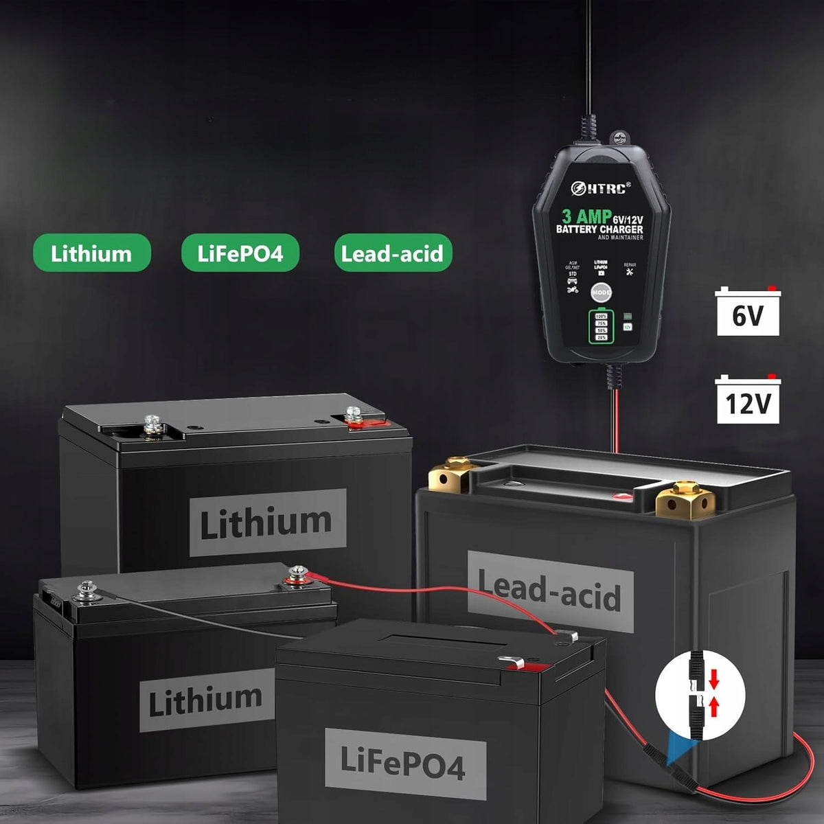 POWERFUL AUTOMATIC CAR BATTERY CHARGER WITH REPAIR FUNCTION 6V/12V LiFePO4 Brand Bedee