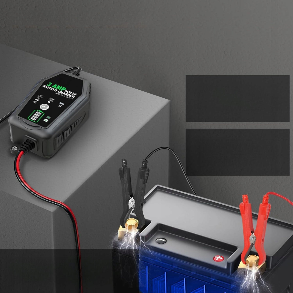 POWERFUL AUTOMATIC CAR BATTERY CHARGER WITH REPAIR FUNCTION 6V/12V LiFePO4 Packaging status original