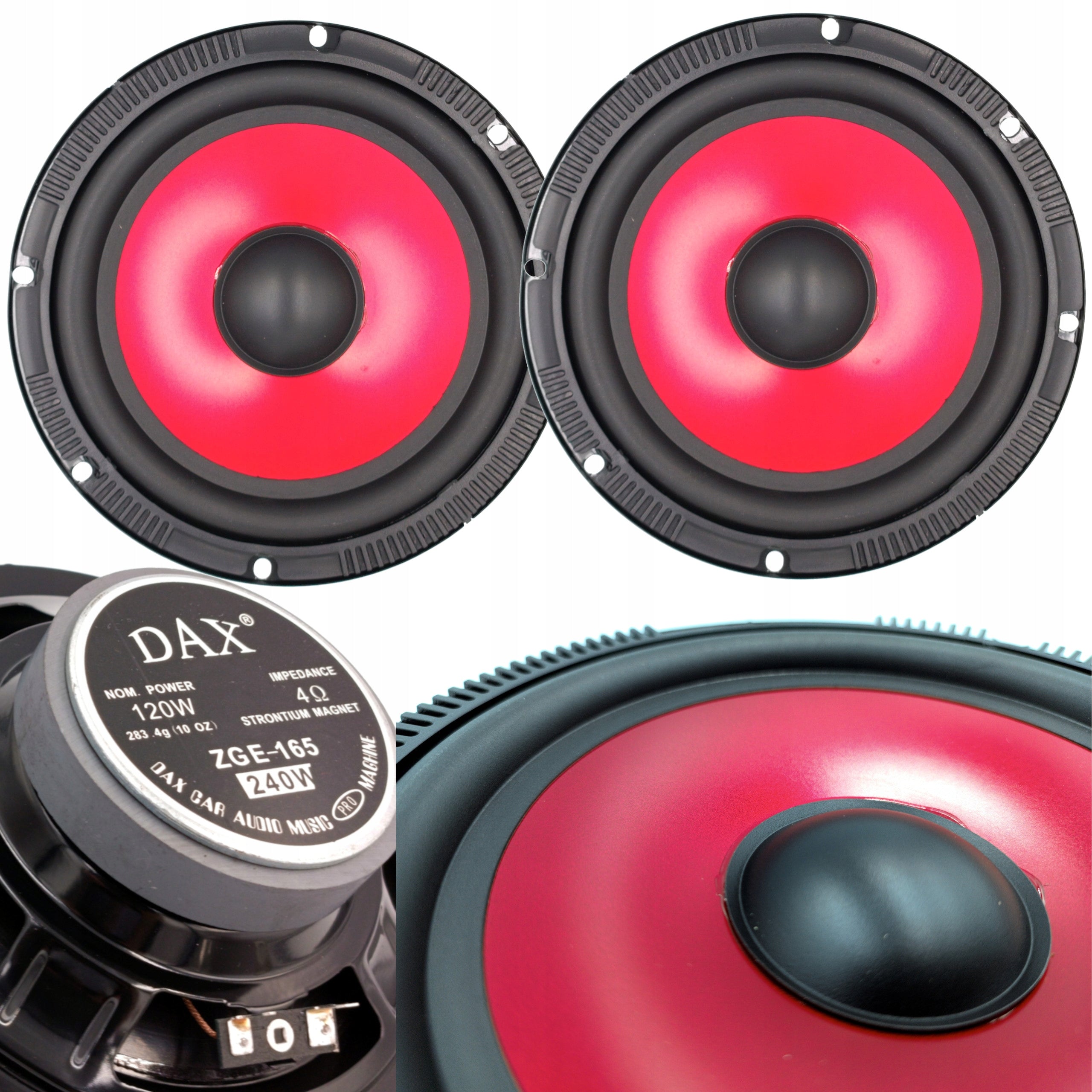 POWERFUL BASS CAR SPEAKERS WOOFERS 165mm 240W under radio