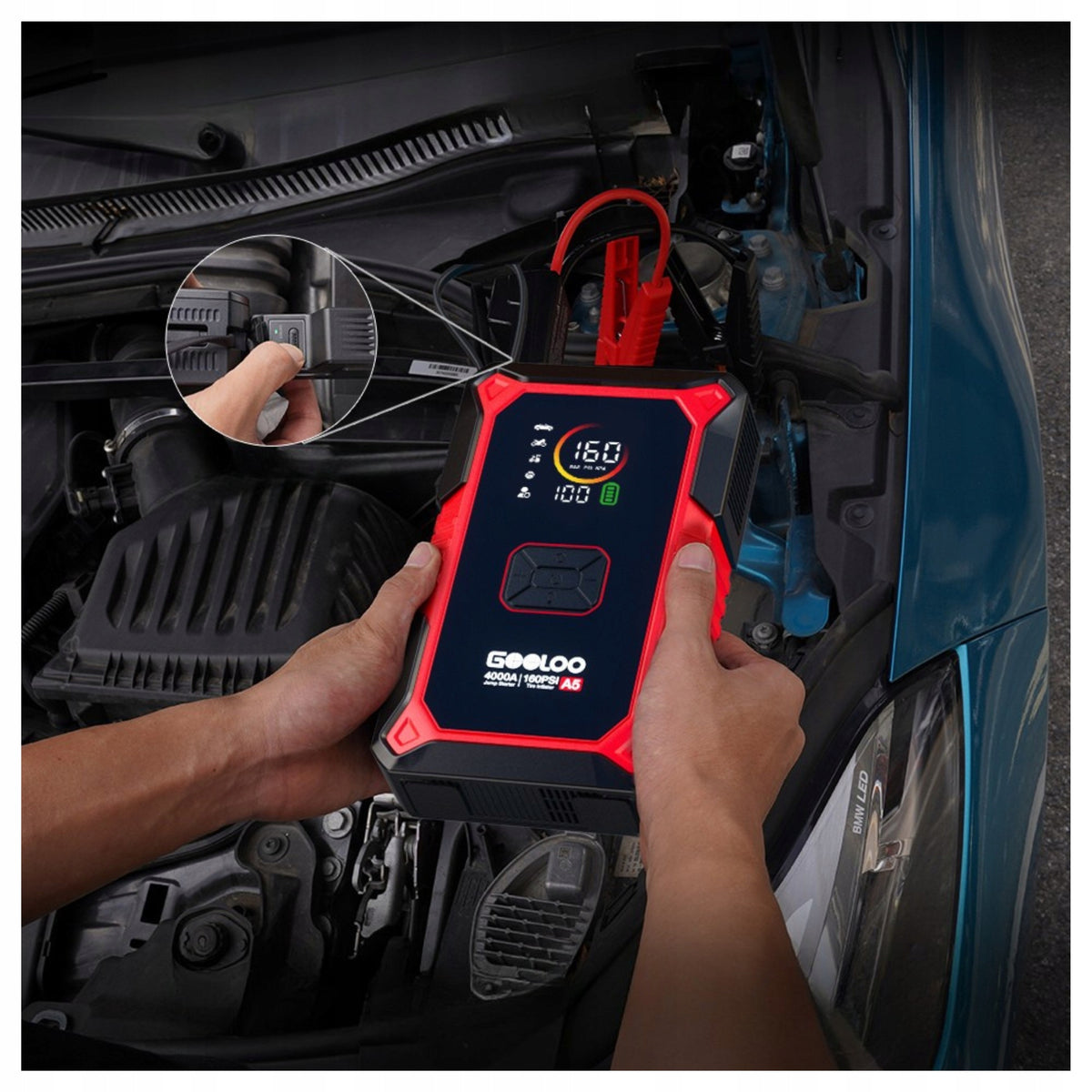 POWERFUL BOOSTER JUMP STARTER 4000A COMPRESSOR 11BAR Brand GOOLOO