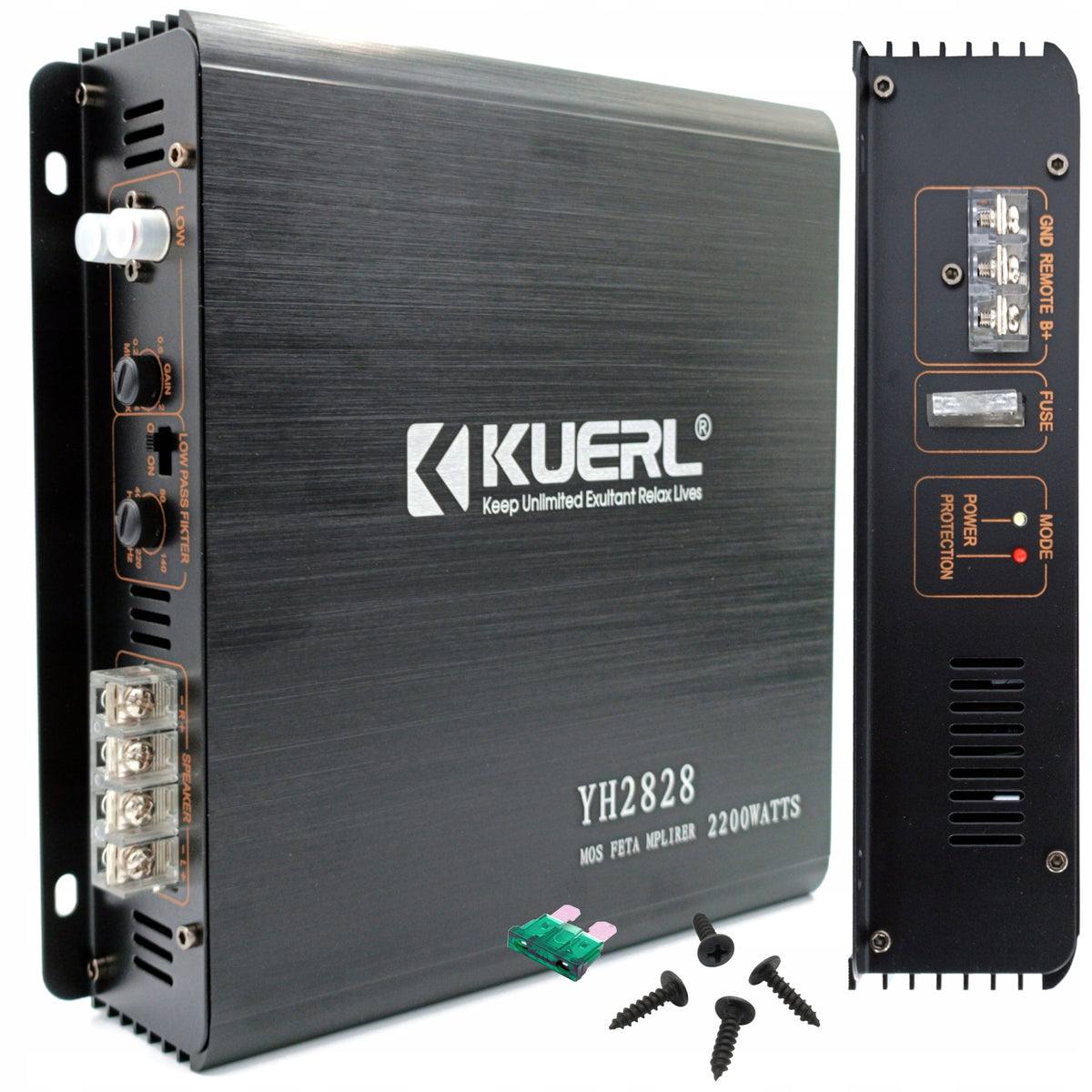 POWERFUL CAR AMPLIFIER 2 CHANNELS 1000W FOR TUBE SUBWOOFER SPEAKERS