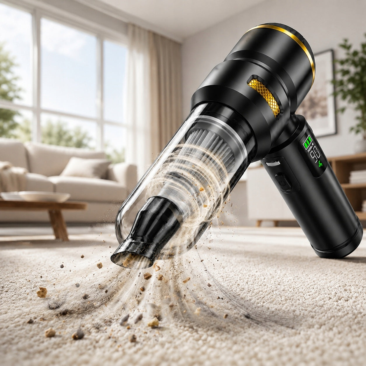 POWERFUL CAR HANDHELD VACUUM CLEANER 2IN1 CORDLESS 20000PA +2x HEPA FILTER Packaging status original