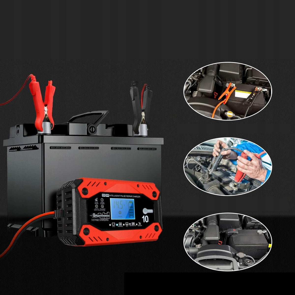 POWERFUL CAR RECTIFIER AUTOMATIC BATTERY REPAIR 24/12V 5/10A Packaging status original