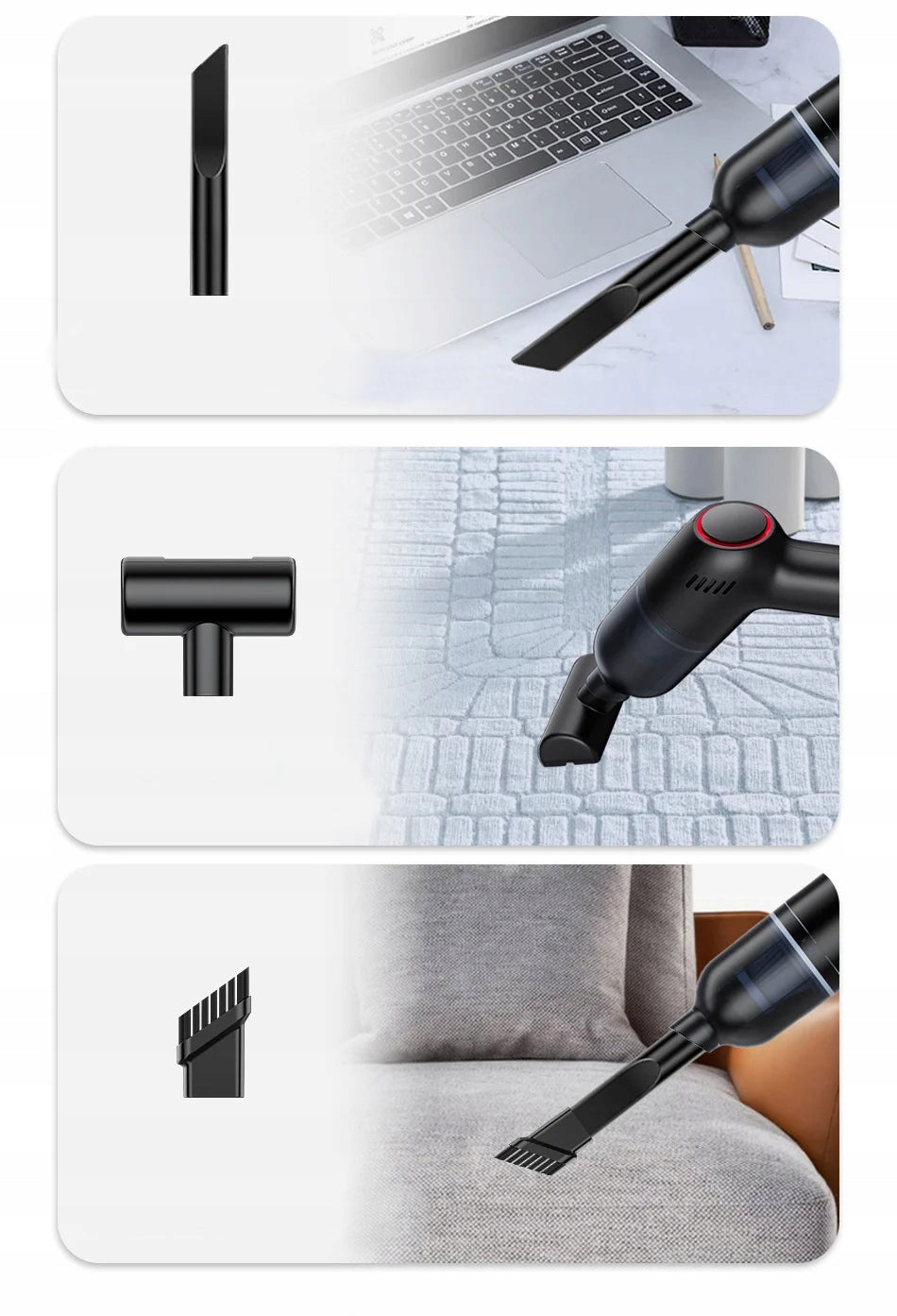 POWERFUL CAR VACUUM CLEANER FOR YOUR CAR, CORDLESS, 3 ENDS, GOOD Brand Renew Force