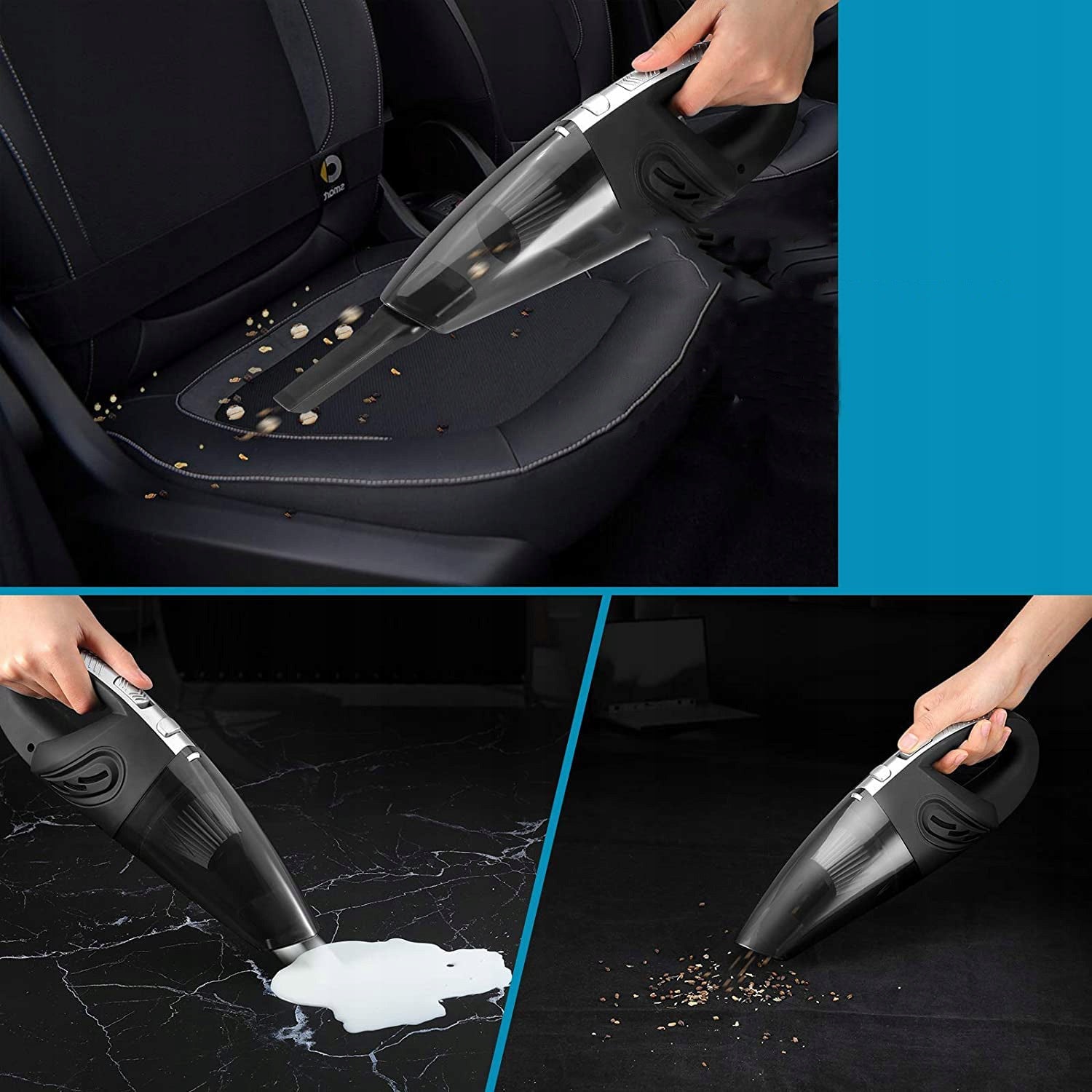 POWERFUL CAR VACUUM CLEANER WIRELESS 120W BAGLESS 6000pa Dominant color black