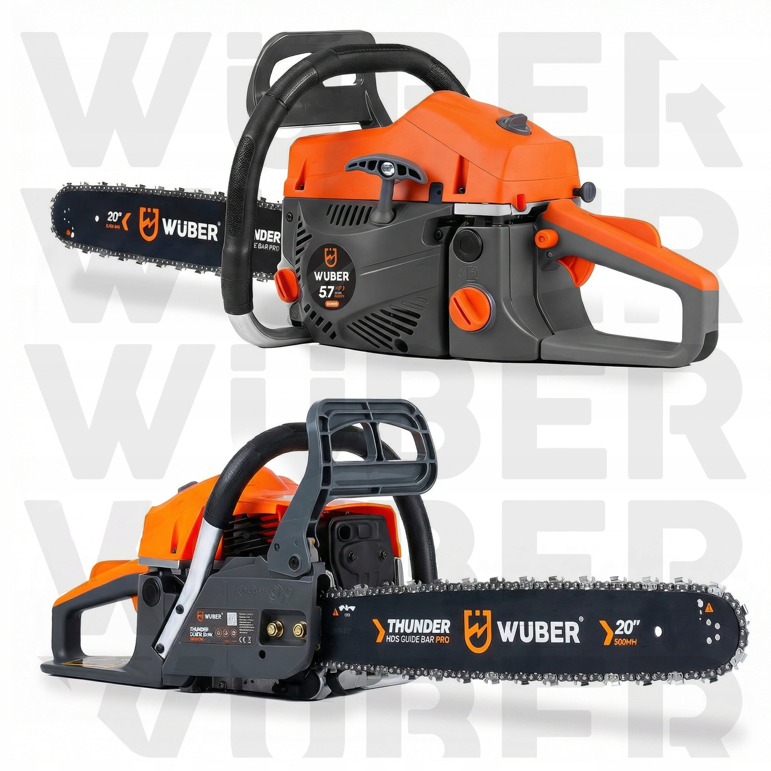 POWERFUL COMBUSTION SAW CHAINSAW 5,7KM 2xOIL 2xCHAIN 2xCHAIN Packaging status original
