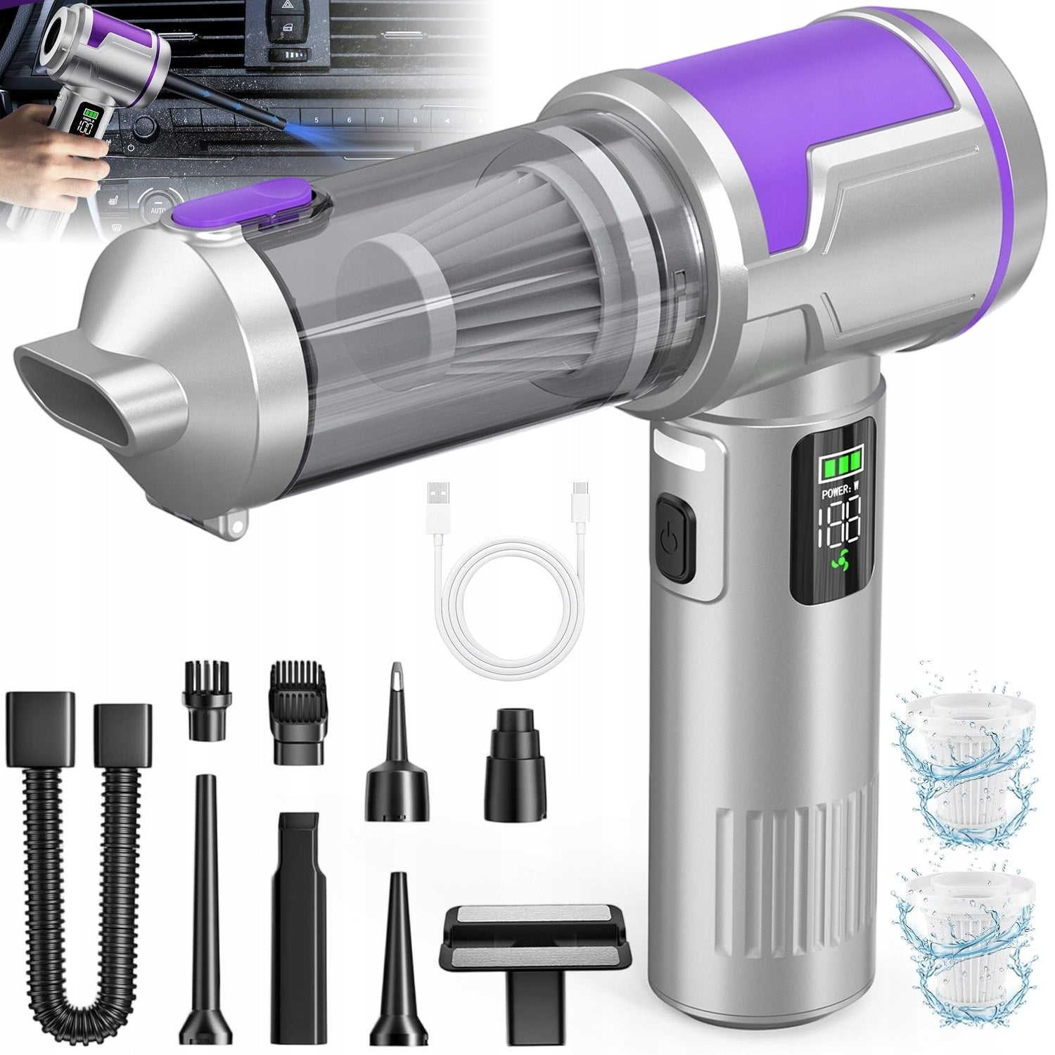 POWERFUL CORDLESS DUST REMOVAL VACUUM CLEANER FOR CLEANING YOUR CAR, HOME