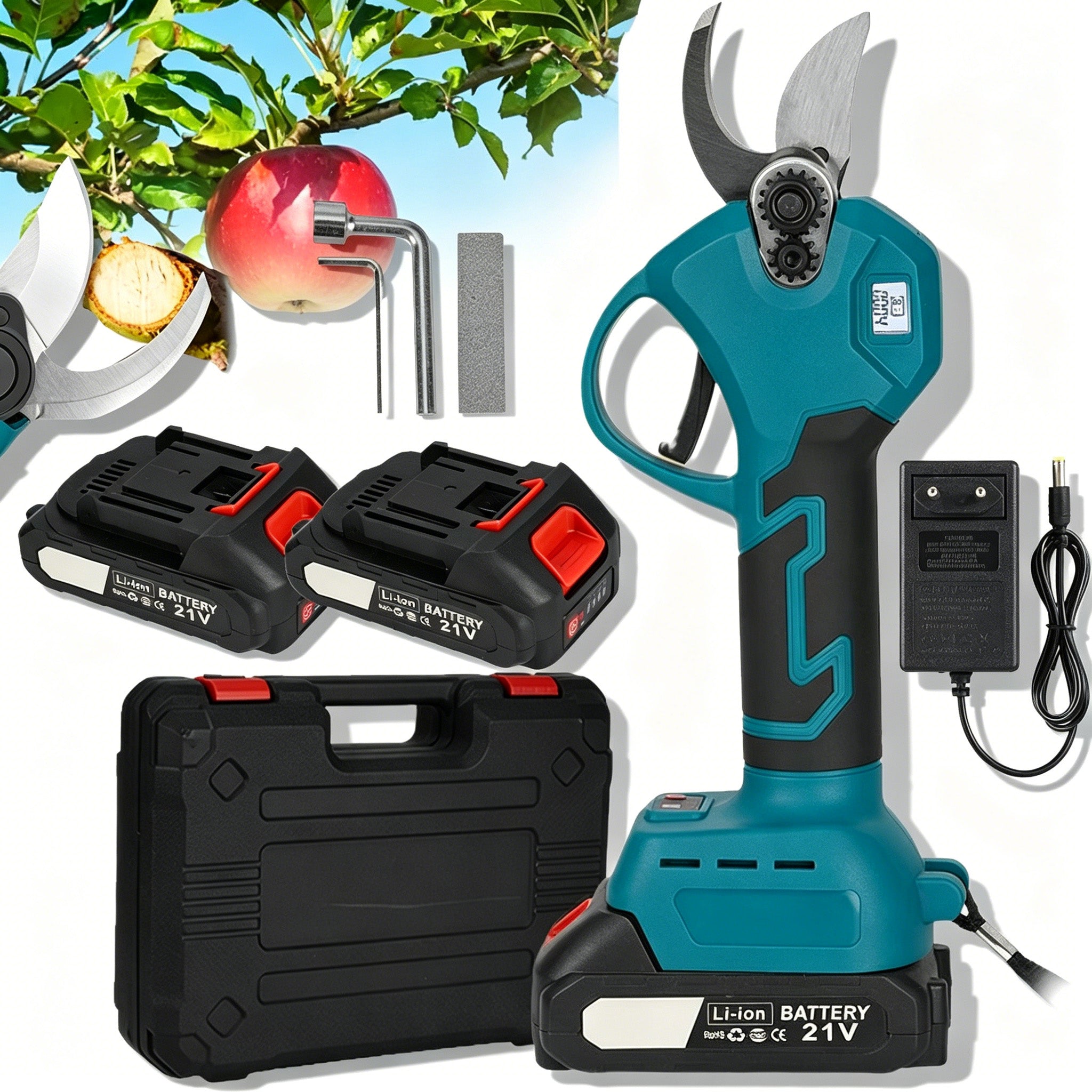 POWERFUL CORDLESS PRUNING SHEAR FOR GARDEN ELECTRIC BRANCH 120W +2AKU