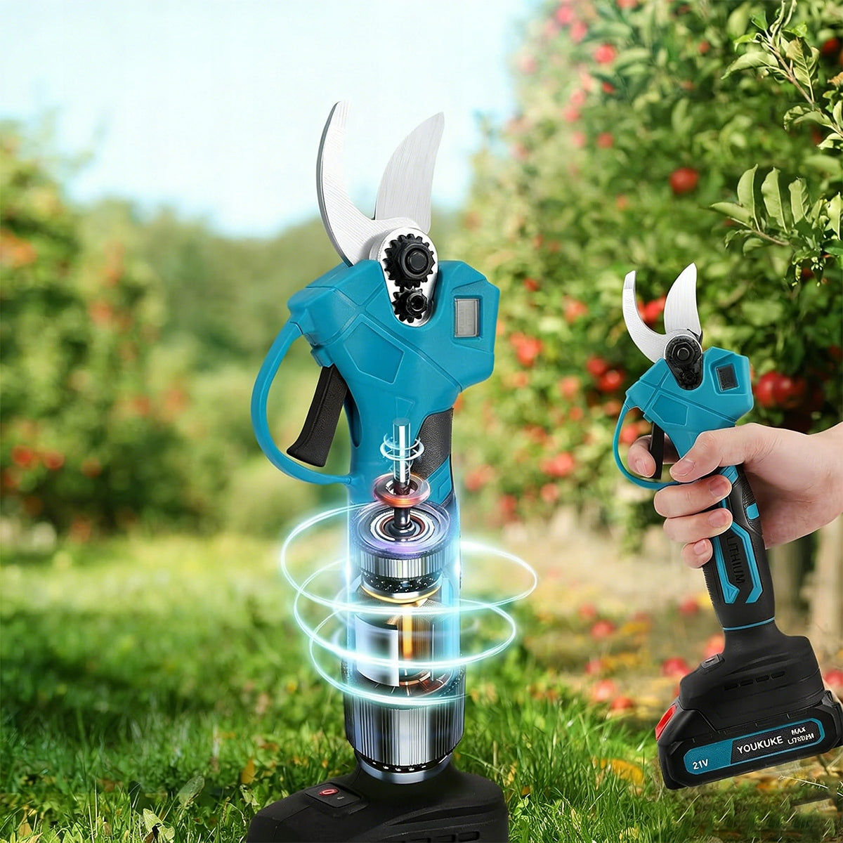 POWERFUL CORDLESS PRUNING SHEAR FOR GARDEN ELECTRIC BRANCHES + 2X BATTERY Battery voltage 24 V