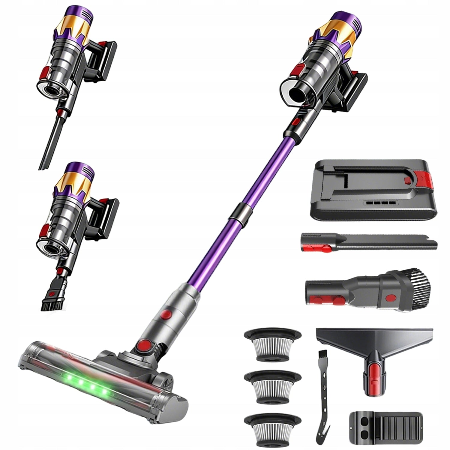 POWERFUL CORDLESS VERTICAL HOUSE LED VACUUM CLEANER 550W 45KPA