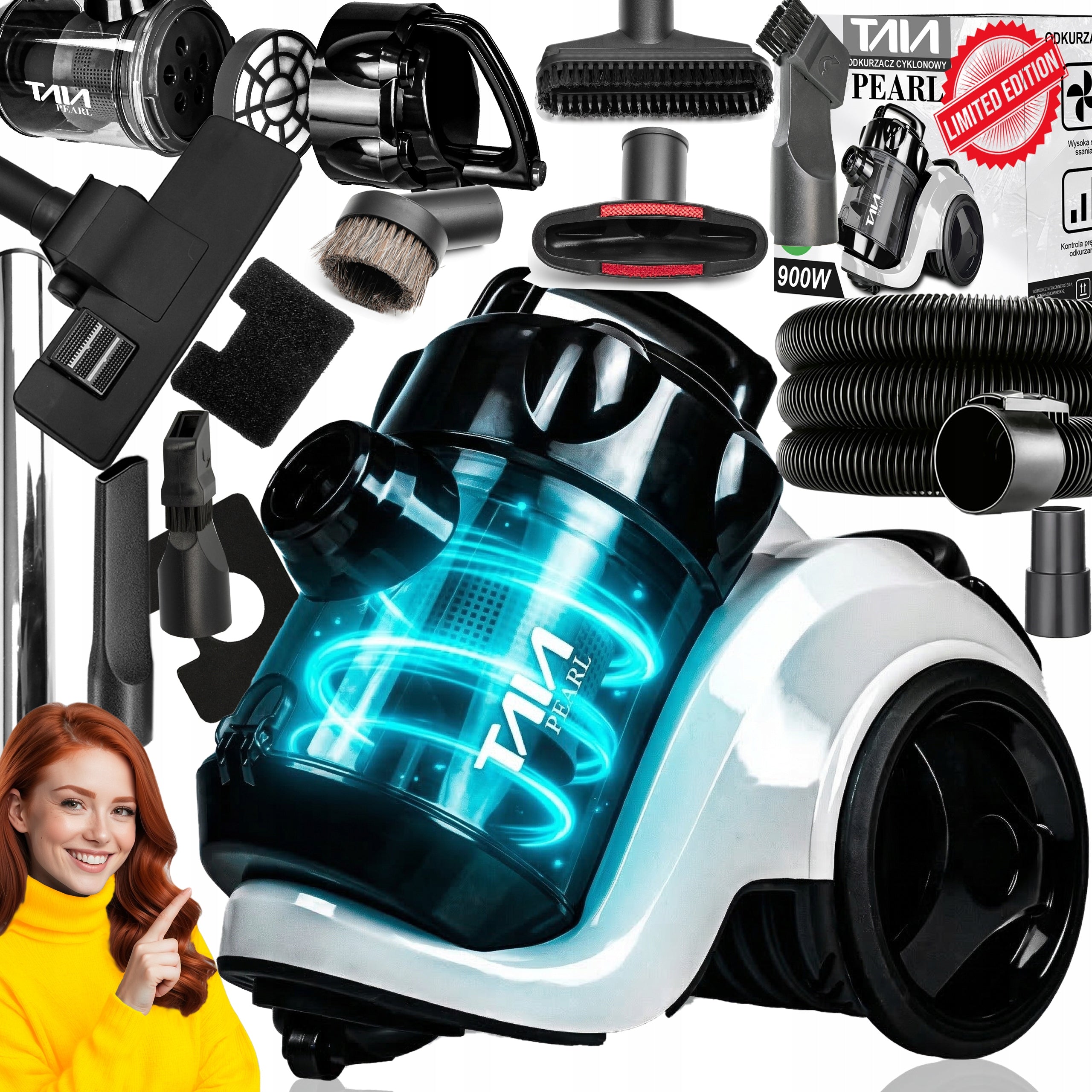 POWERFUL CYCLONE VACUUM CLEANER BAGLESS HEPA FILTER TAIA PERAL LIMITED EDITION