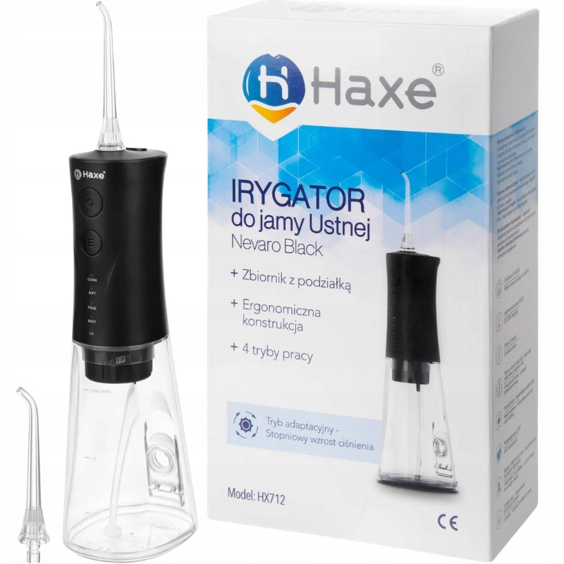 POWERFUL DENTAL IRRIGATOR WIRELESS FOR TEETH 4 MODES HX712 BLACK