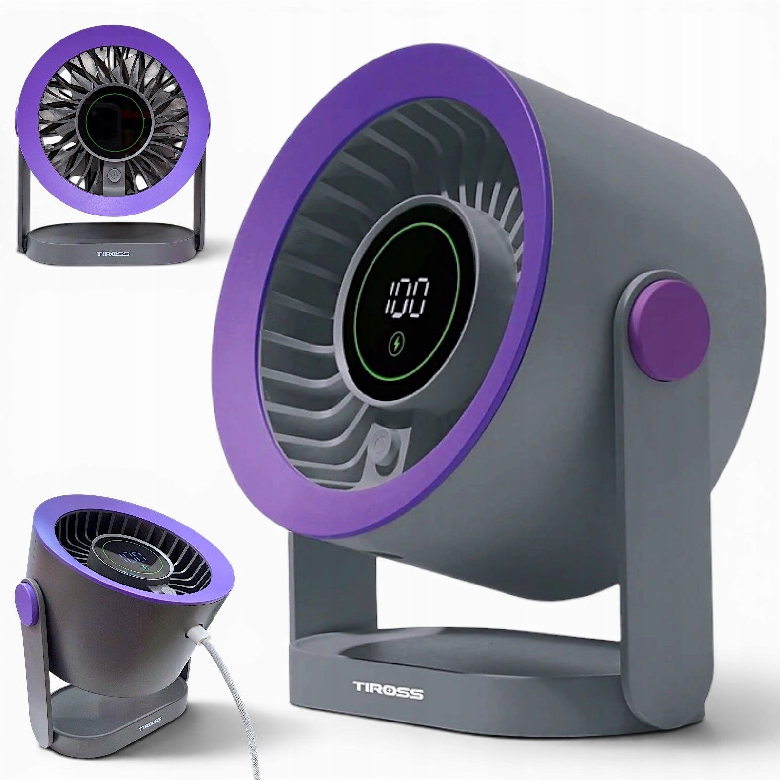 POWERFUL DESK FAN HOME Mini TABLE FAN QUIET USB-C LCD