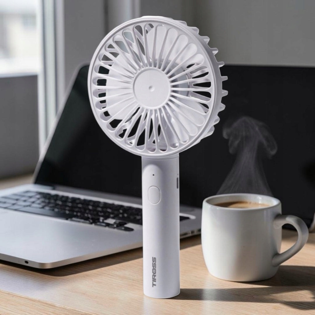 POWERFUL DESK FAN Portable Mini Handheld Windmill Quiet 1800mAh USB Brand Tiross