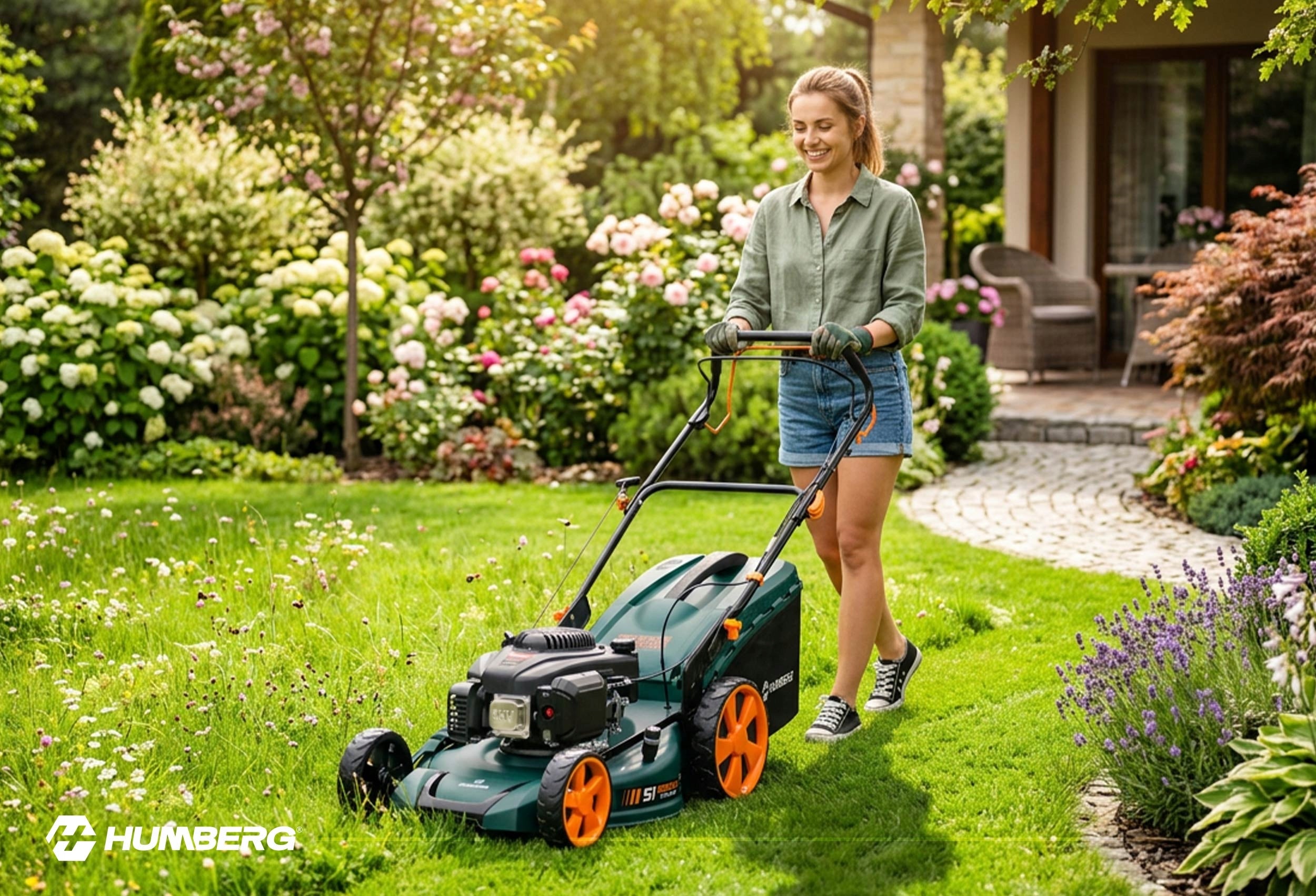 POWERFUL DIESEL MOWER WITH DRIVE 51cm 70l LONCIN 196cc MODEL 2026 + OIL Model HM-601