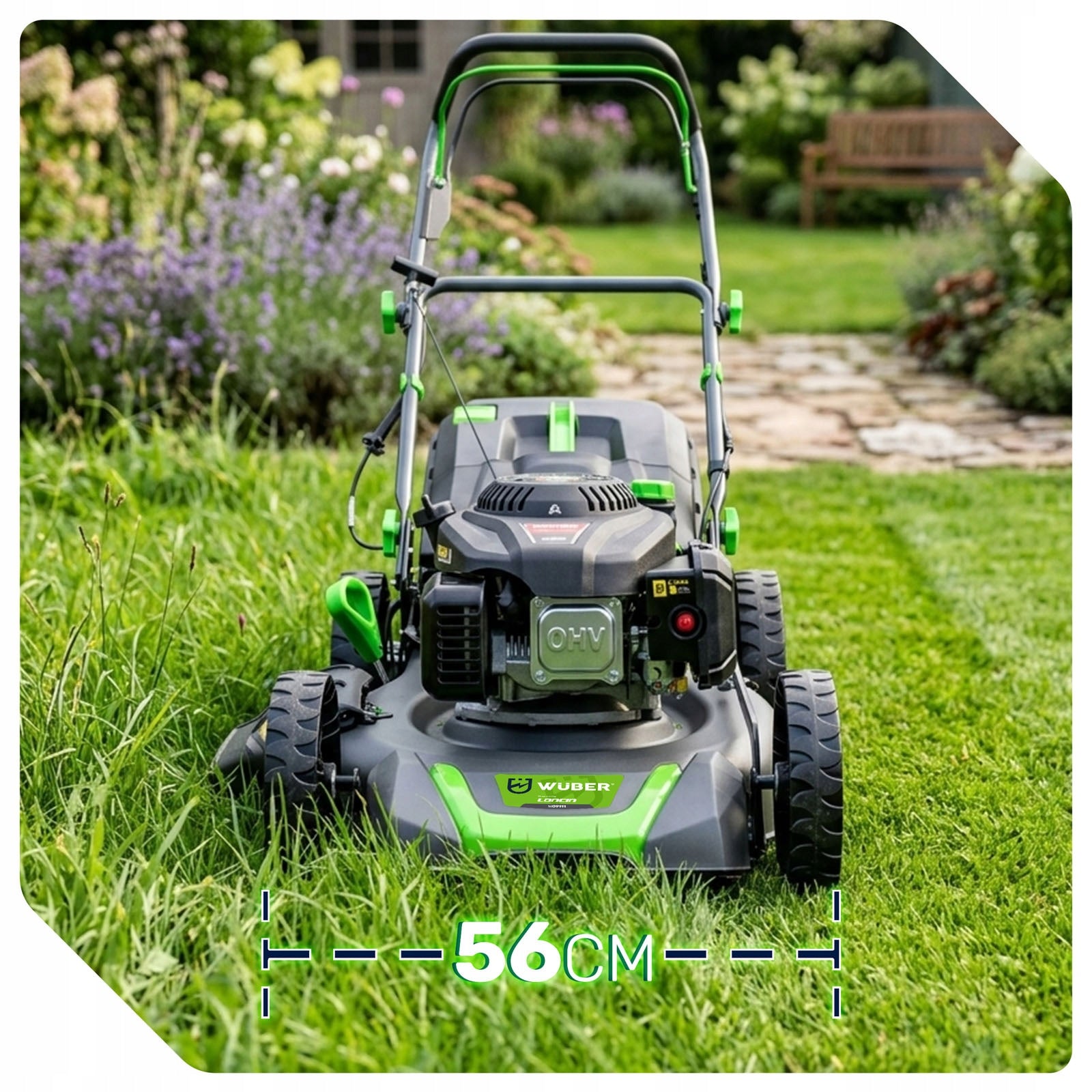 POWERFUL DIESEL MOWER WITH DRIVE 56 CM ENGINE LONCIN 196CC NEW MODEL 4IN1 Manufacturer code W09111 KOSIARKA SPALINOWA Z NAPĘDEM 196 cm³
