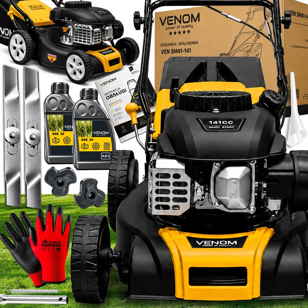 POWERFUL DIESEL MOWER WITH VENOM AVS STEEL LIGHTWEIGHT 2xKNIFE NEW MODEL