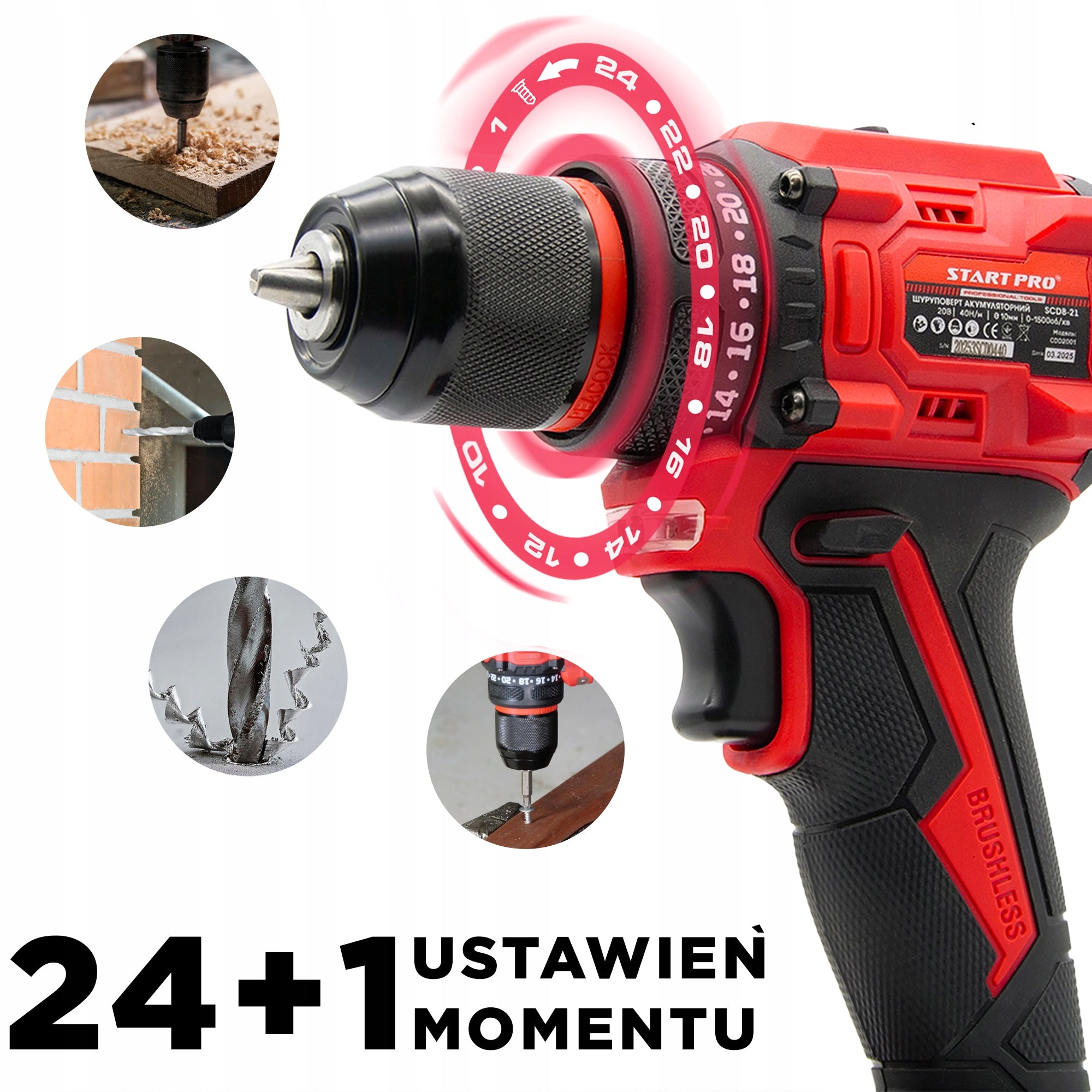 POWERFUL DRILL CORDLESS SCREWDRIVER 2X AKU 20V 45Nm SUITCASE Manufacturer code SCD4-20