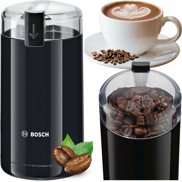 POWERFUL ELECTRIC COFFEE GRINDER BOSCH STEEL BLADES PROFESSIONAL BLACK
