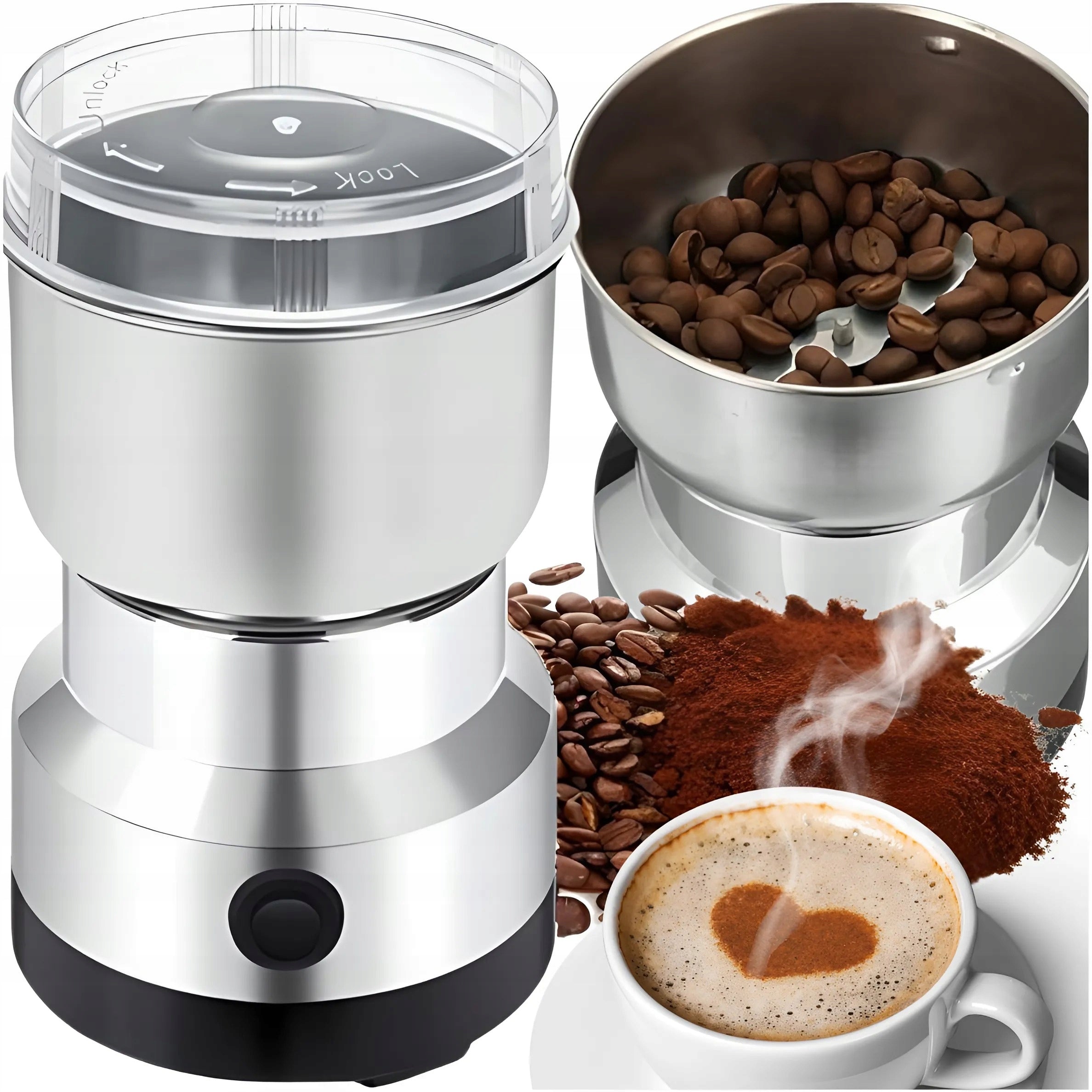 POWERFUL ELECTRIC GRINDER FOR GRINDING COFFEE NUTS SPICES GRINDER Manufacturer code E159 MFC