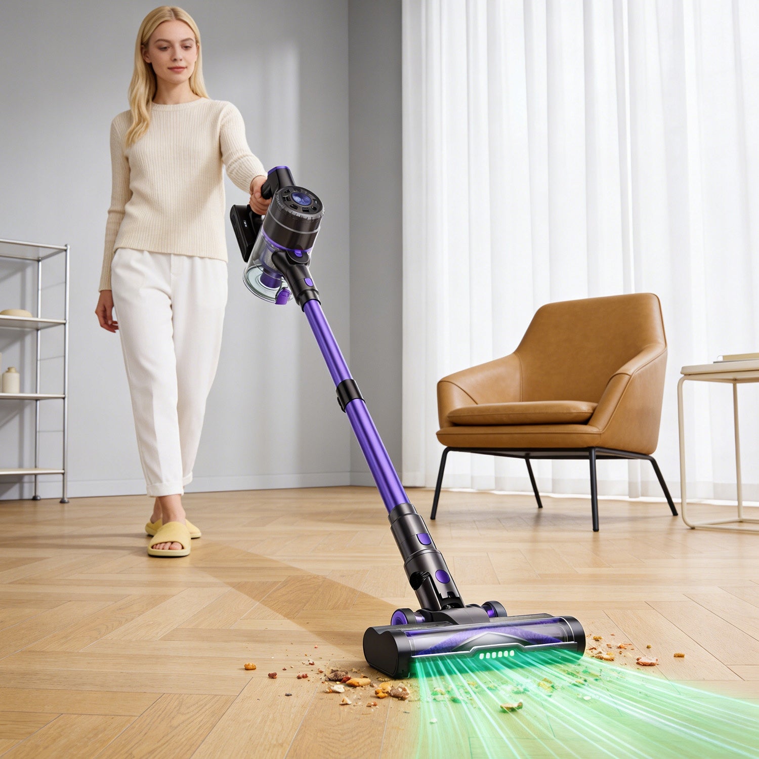 POWERFUL F01 Cordless Handheld LED Upright Vacuum Cleaner for Carpet Flooring Manufacturer code Bezprzewodowy Elektroszczotka Bezworkowy