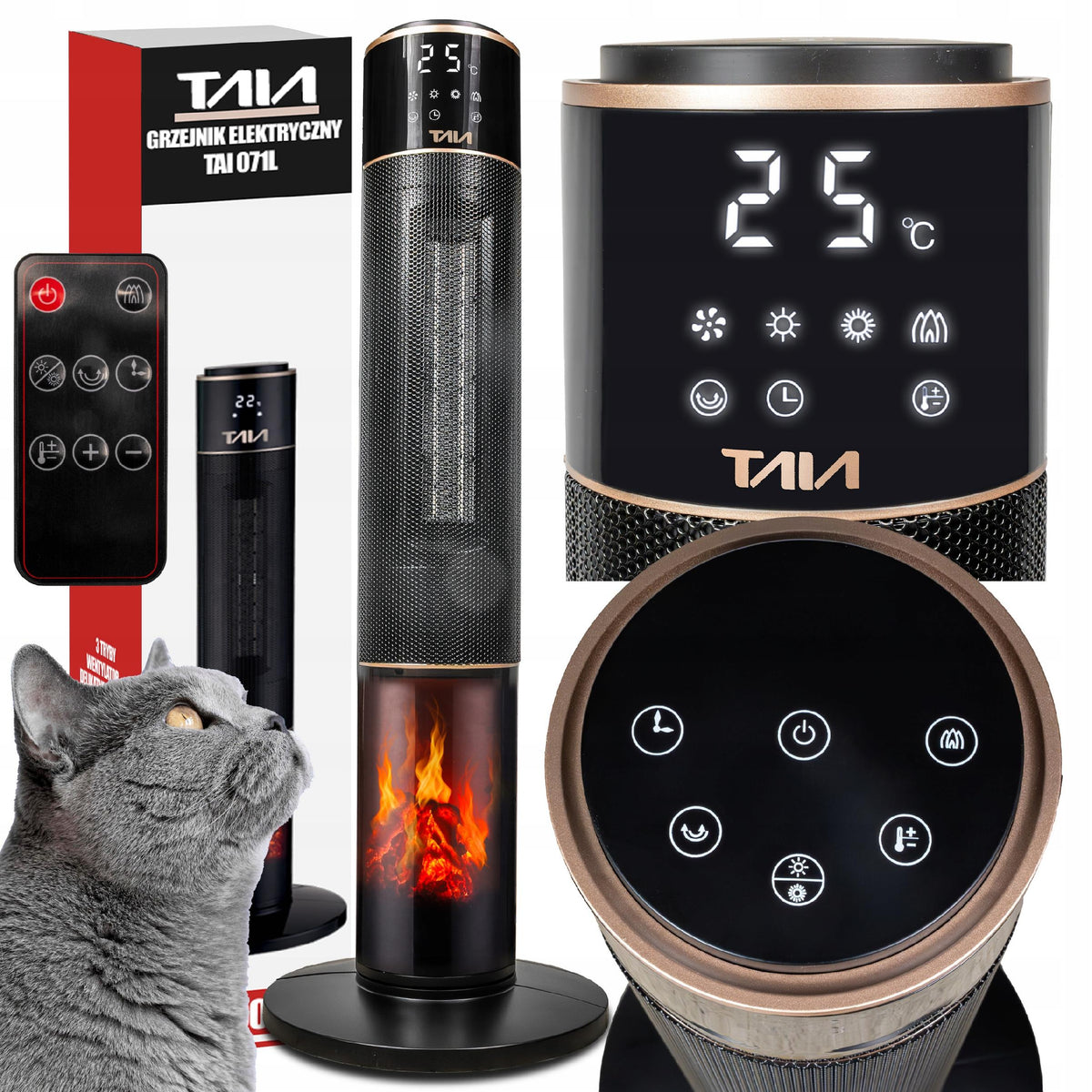POWERFUL FAN HEATER COLUMN HEATER TAIA 2000W CERAMIC ECONOMICAL